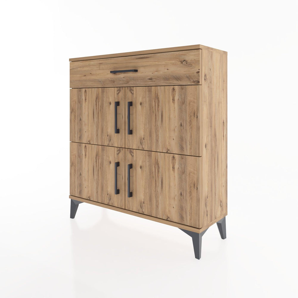 Woodntry Modüler Şifonyer Çam 88x30x84 cm Kapaklı ve Çekmeceli KC43-3