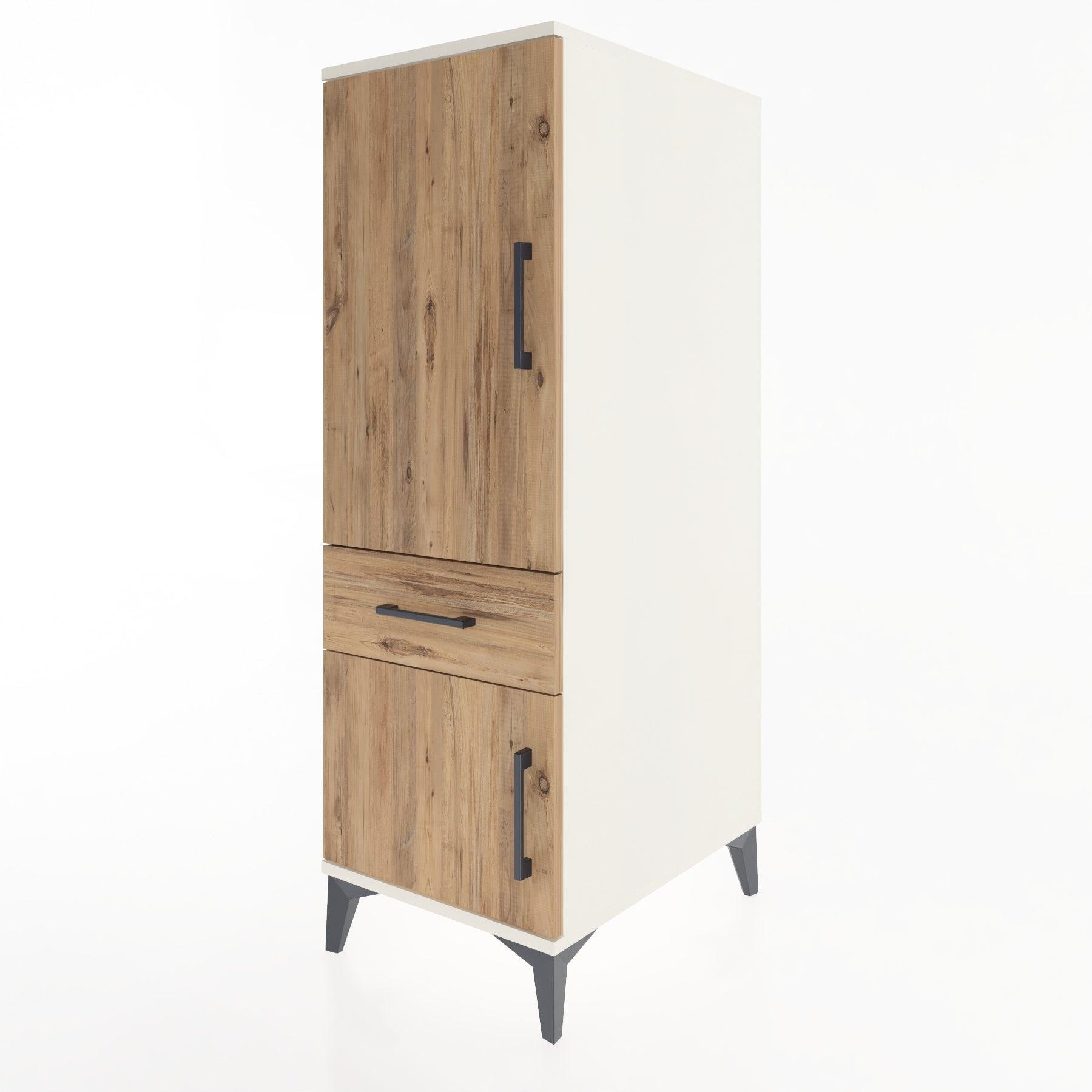 Woodntry Modular Cabinet Moonstone 44x59x122 cm with Doors and Drawers KC133-1
