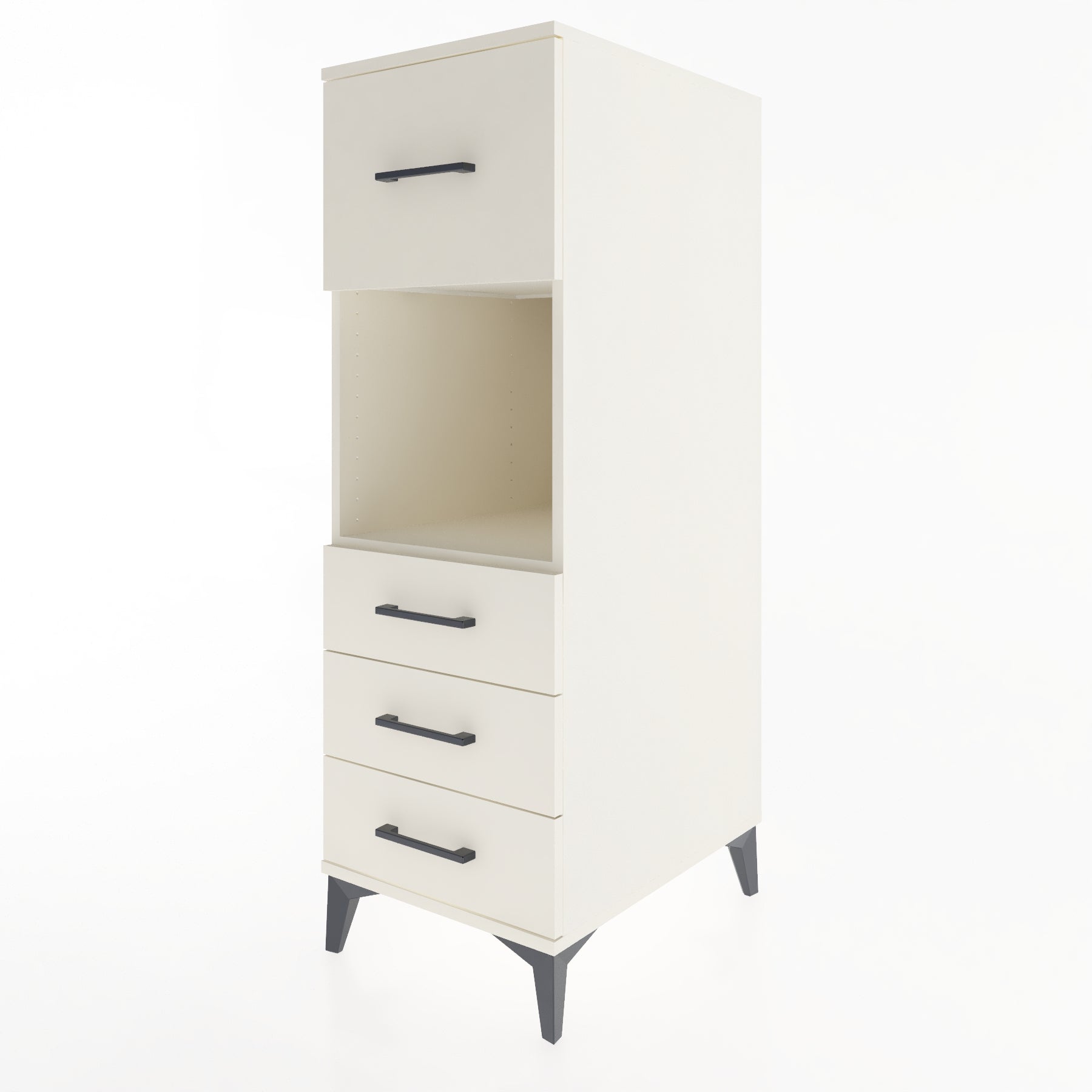 Woodntry Modüler Dolap Aytaşı 44x59x122 cm Çekmeceli ve Raflı CR94-1