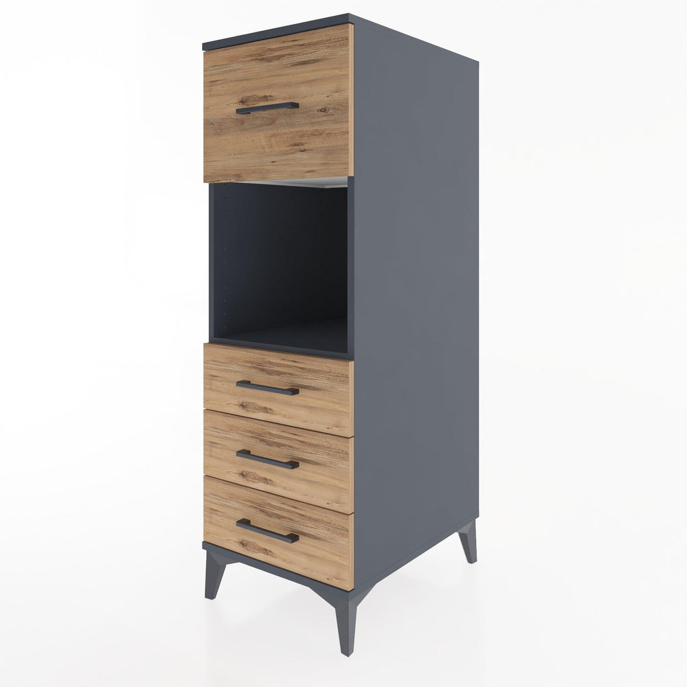 Woodntry Modular Cabinet Anthracite 44x30x122 cm with Drawers and Shelves CR94-2