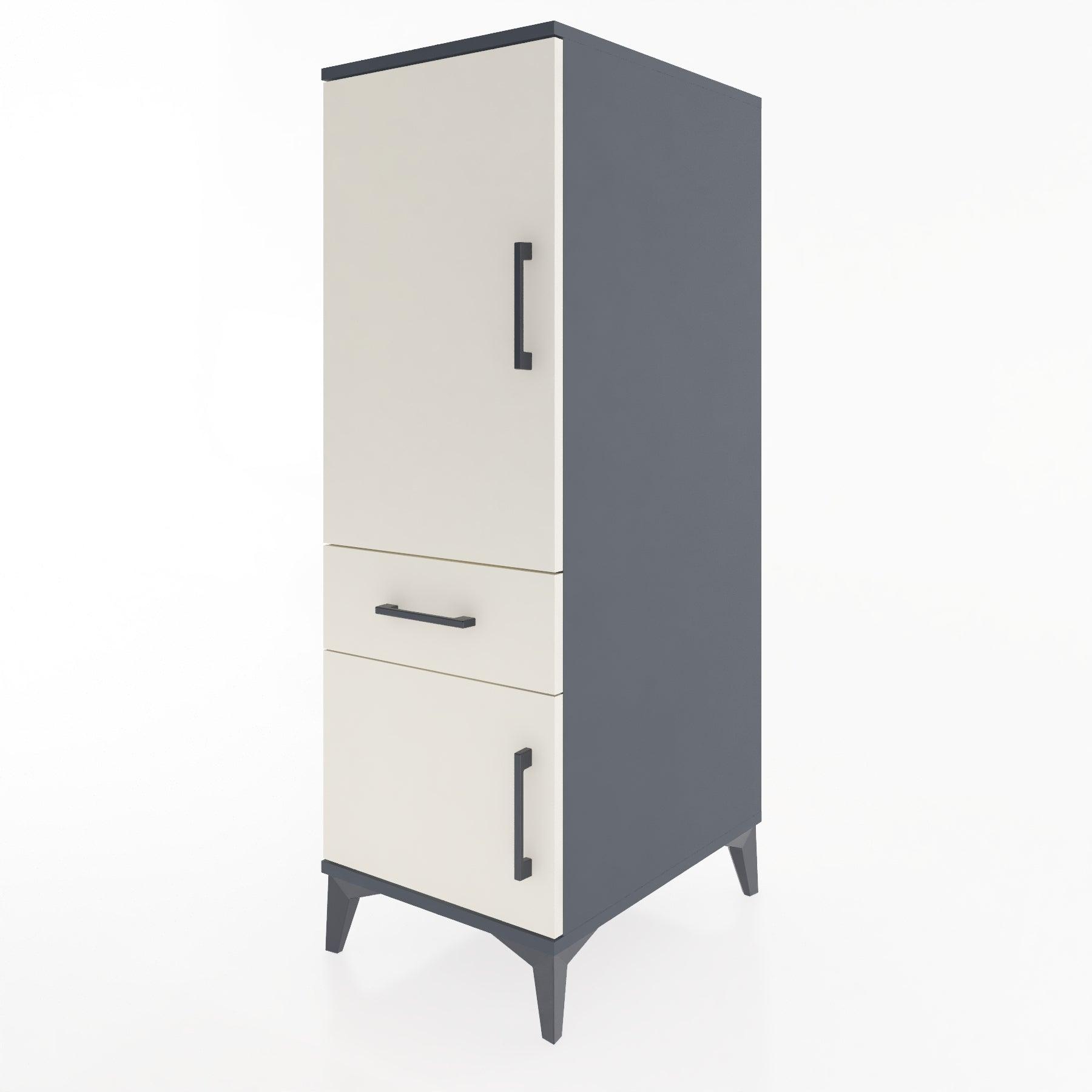Woodntry Modular Cabinet Anthracite 44x59x122 cm with Doors and Drawers KC133-2