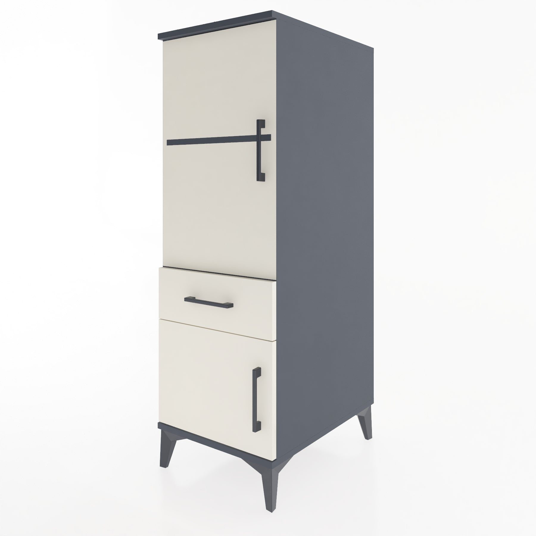 Woodntry Modular Cabinet Anthracite 44x59x122 cm with Doors and Drawers KC44-2