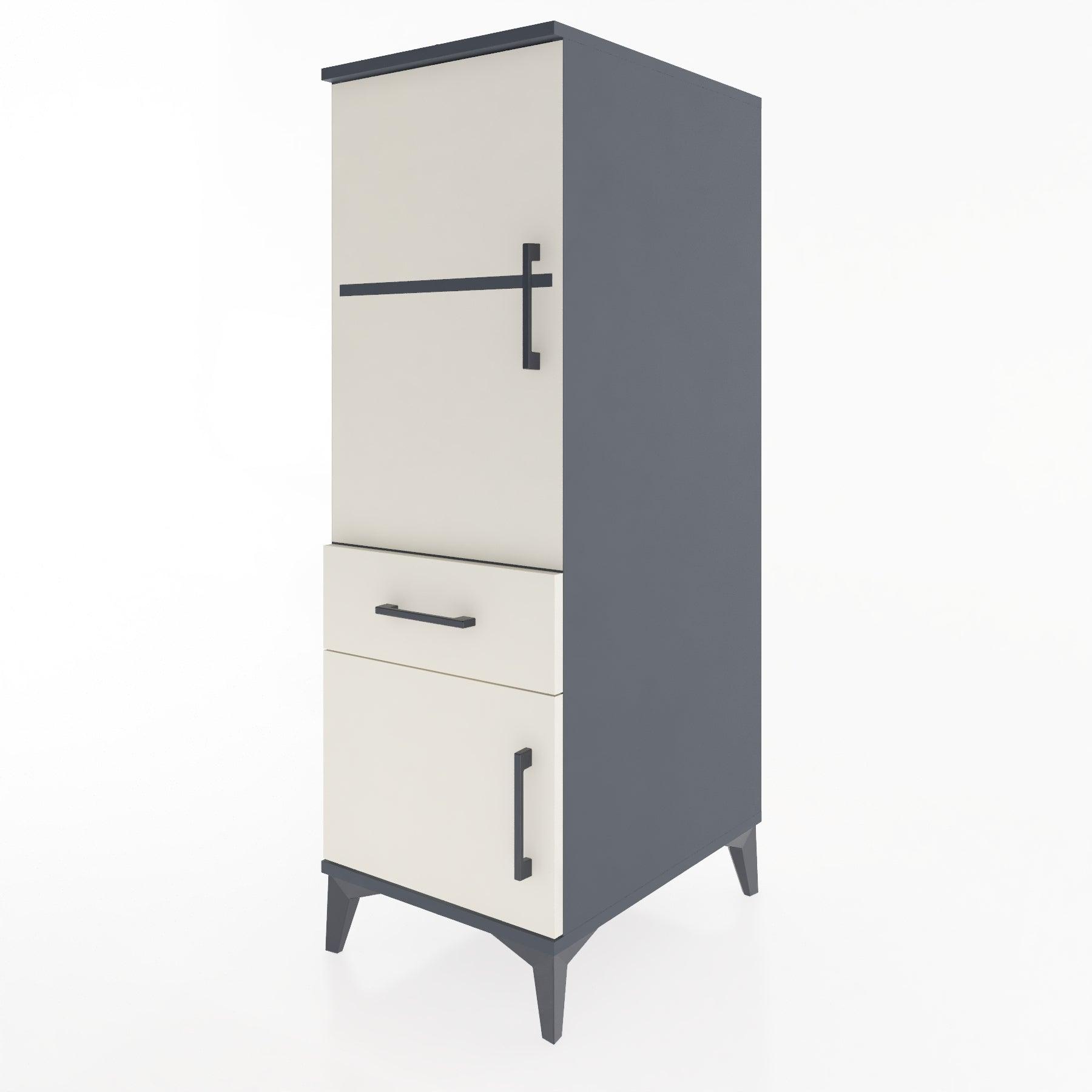 Woodntry Modular Cabinet Anthracite 44x30x122 cm with Doors and Drawers KC44-2