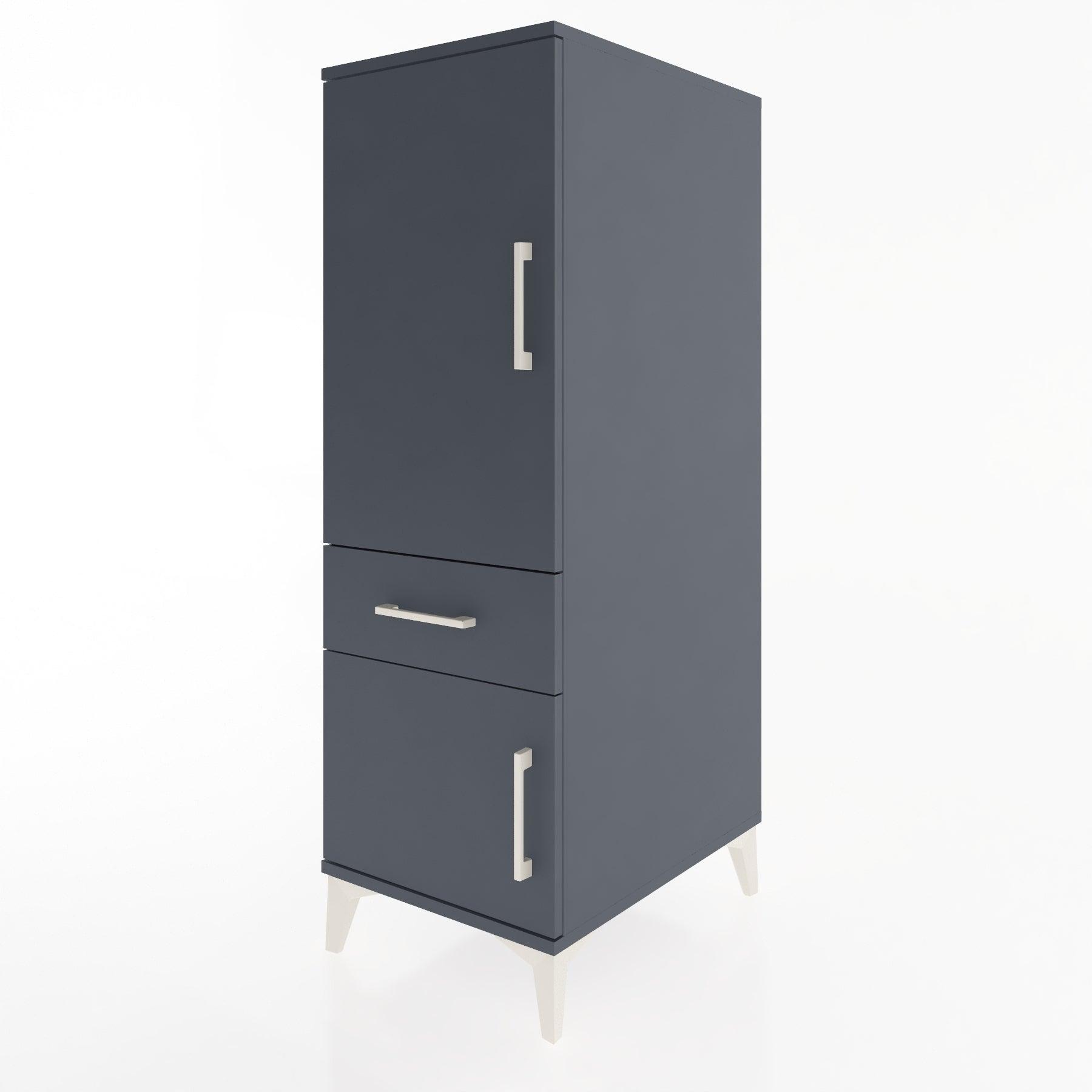 Woodntry Modular Cabinet Anthracite 44x59x122 cm with Doors and Drawers KC133-2