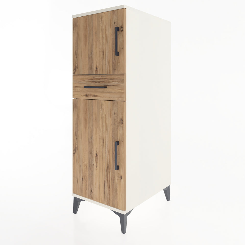 Woodntry Modüler Dolap Aytaşı 44x59x122 cm Kapaklı ve Çekmeceli KC45-1