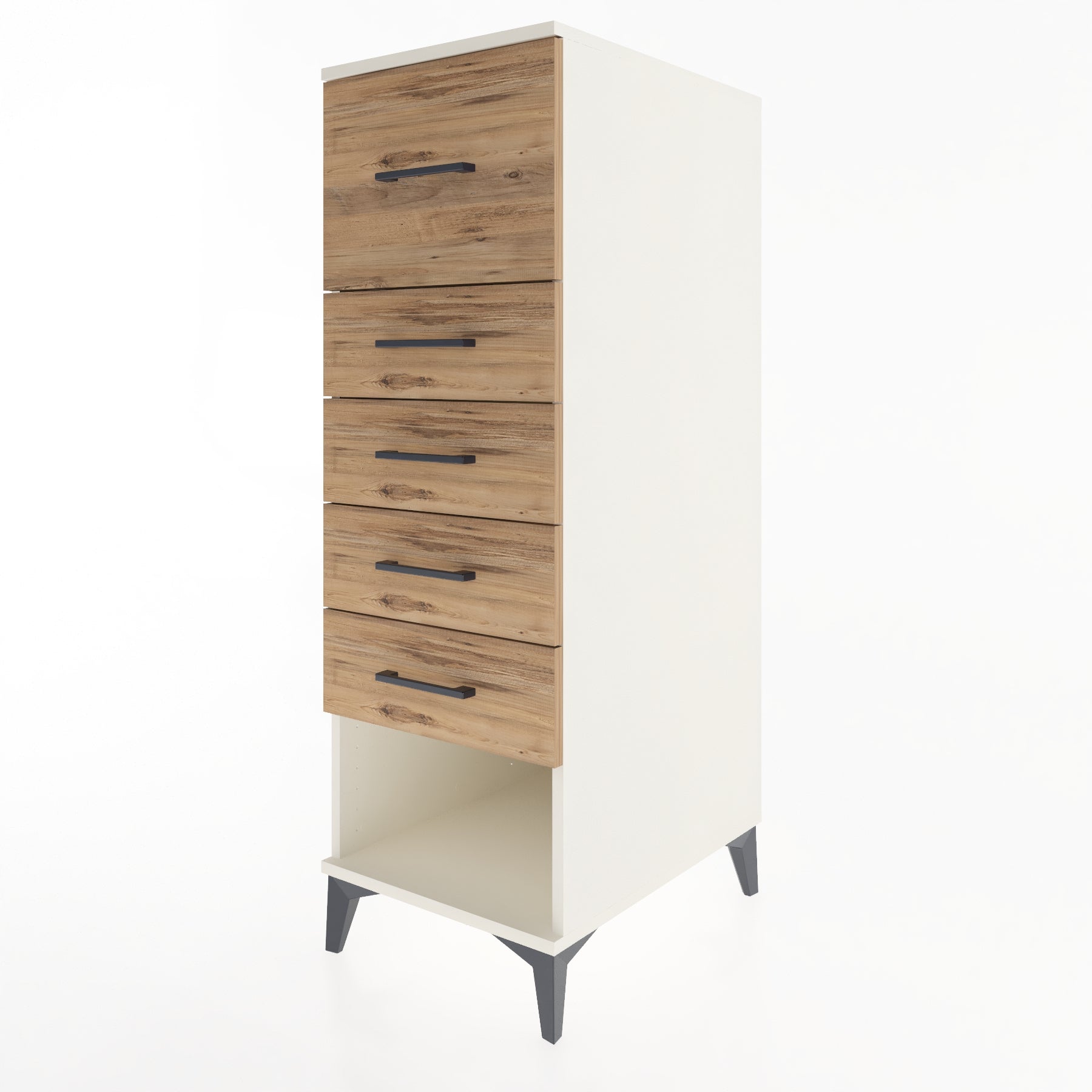 Woodntry Modüler Dolap Aytaşı 44x59x122 cm Çekmeceli ve Raflı CR95-1
