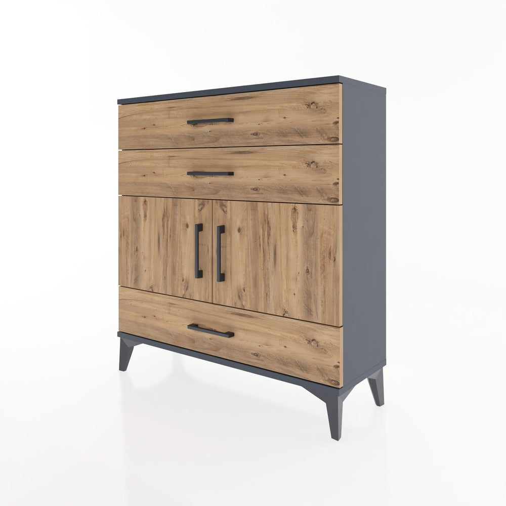 Woodntry Modular Dresser Anthracite 88x30x84 cm with Cover and Drawer KC45-2