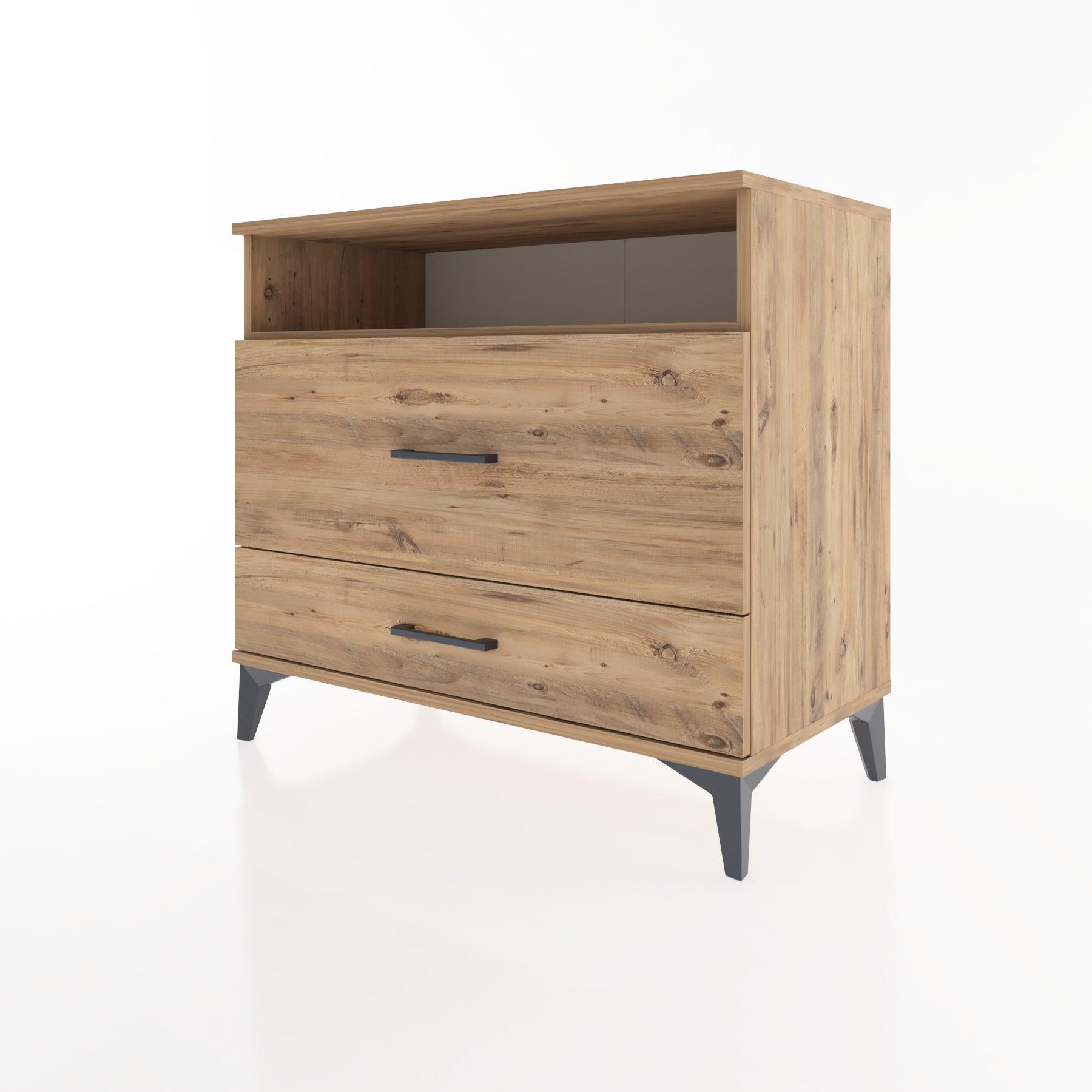 Woodntry Modüler Şifonyer Çam 88x44x68 cm Çekmeceli ve Raflı CR45-3