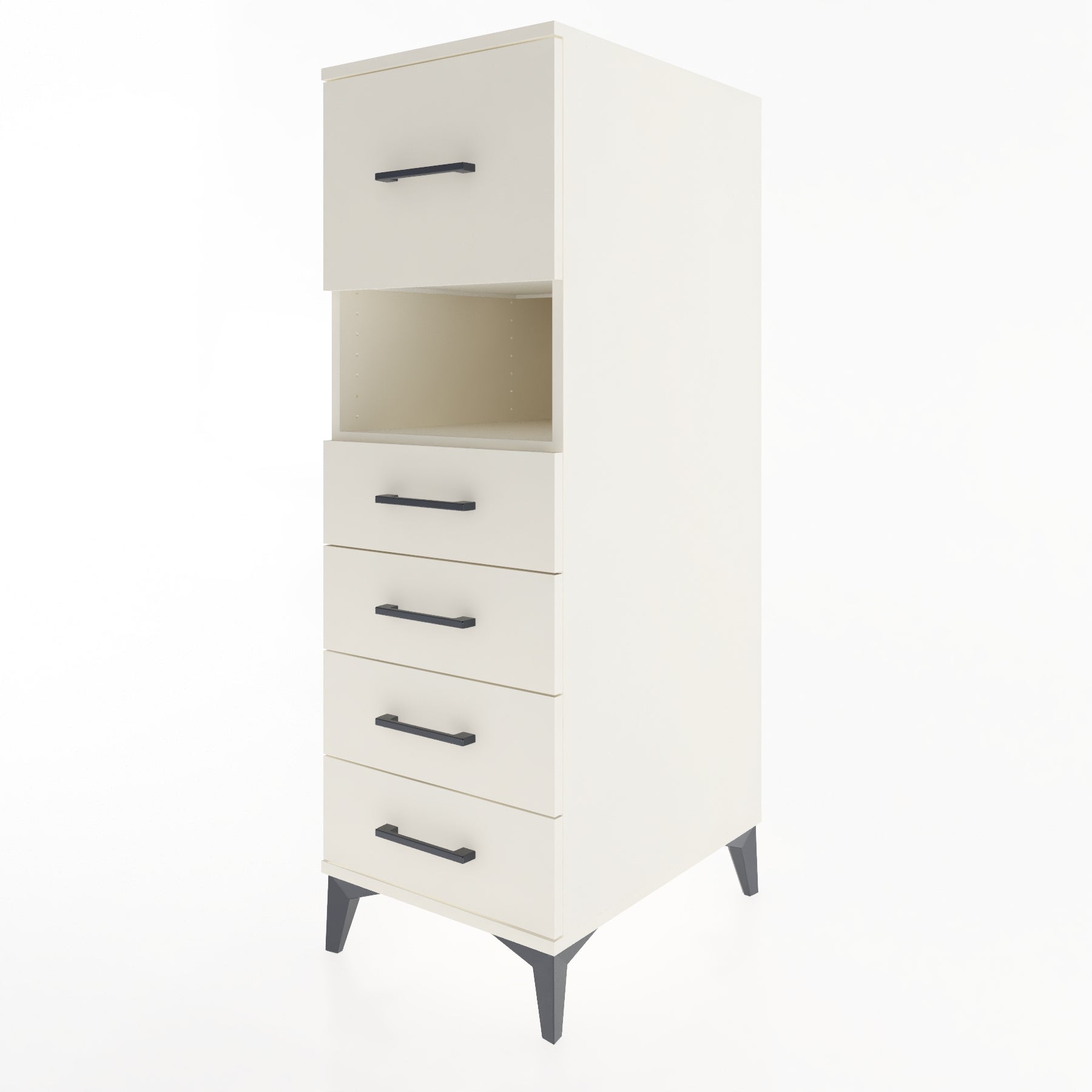 Woodntry Modüler Dolap Aytaşı 44x59x122 cm Çekmeceli ve Raflı CR96-1