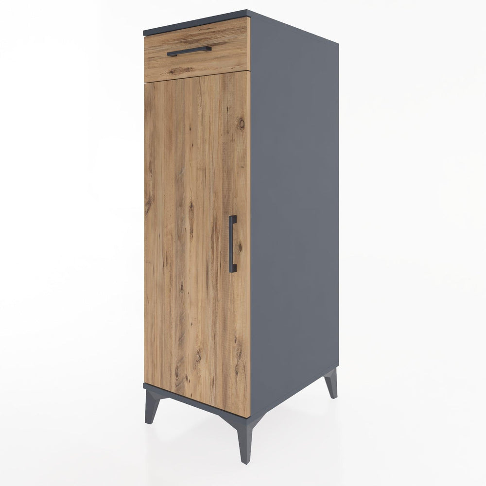 Woodntry Modular Cabinet Anthracite 44x30x122 cm with Doors and Drawers KC46-2