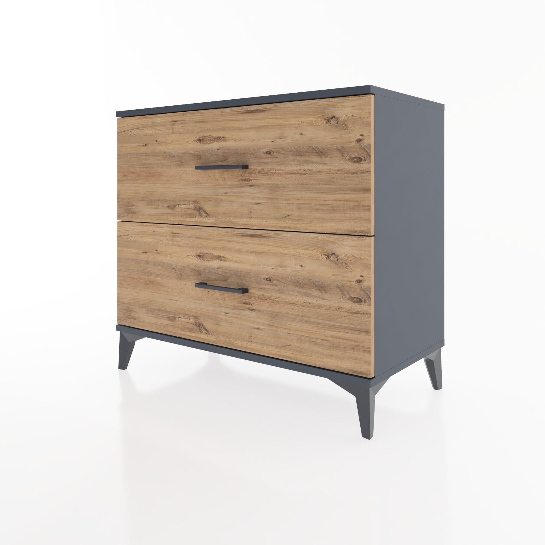 Woodntry Modüler Şifonyer Antrasit 88x44x68 cm Çekmeceli C46-2