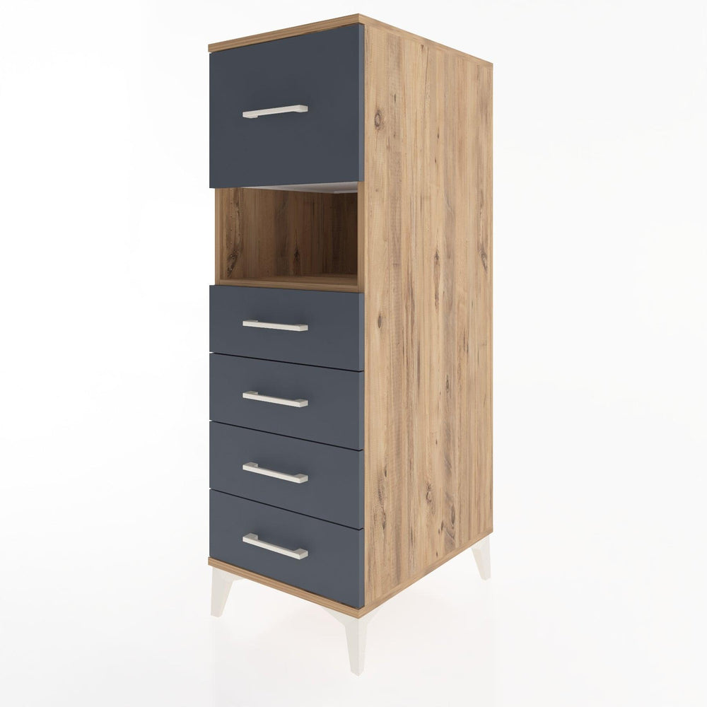 Woodntry Modüler Dolap Çam 44x30x122 cm Çekmeceli ve Raflı CR96-3