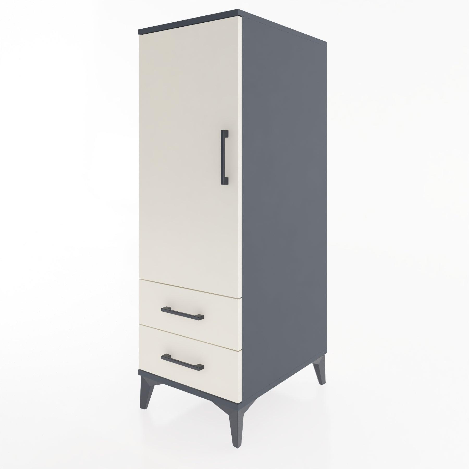 Woodntry Modular Cabinet Anthracite 44x30x122 cm with Doors and Drawers KC47-2