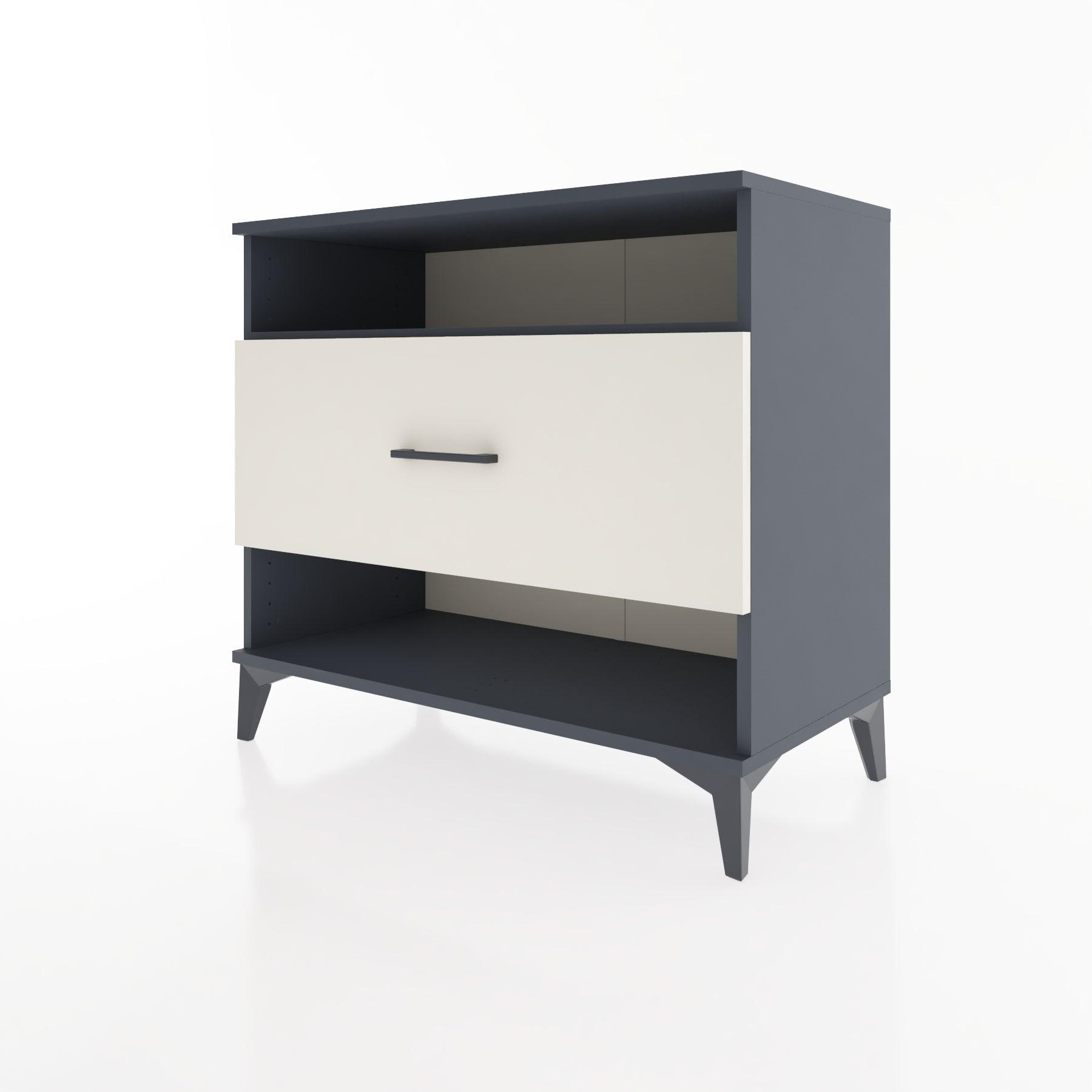 Woodntry Modüler Şifonyer Antrasit 88x44x68 cm Çekmeceli ve Raflı CR47-2