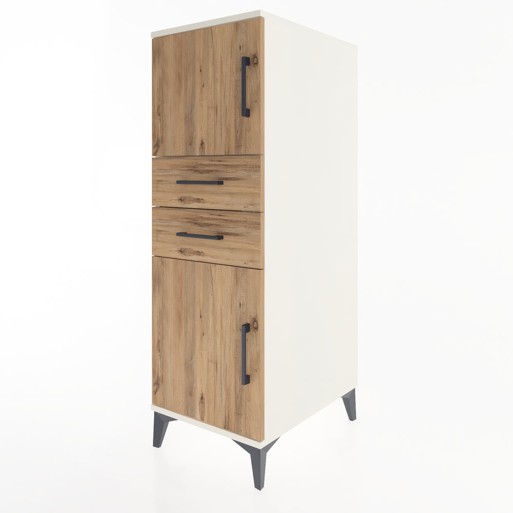 Woodntry Modüler Dolap Aytaşı 44x59x122 cm Kapaklı ve Çekmeceli KC48-1