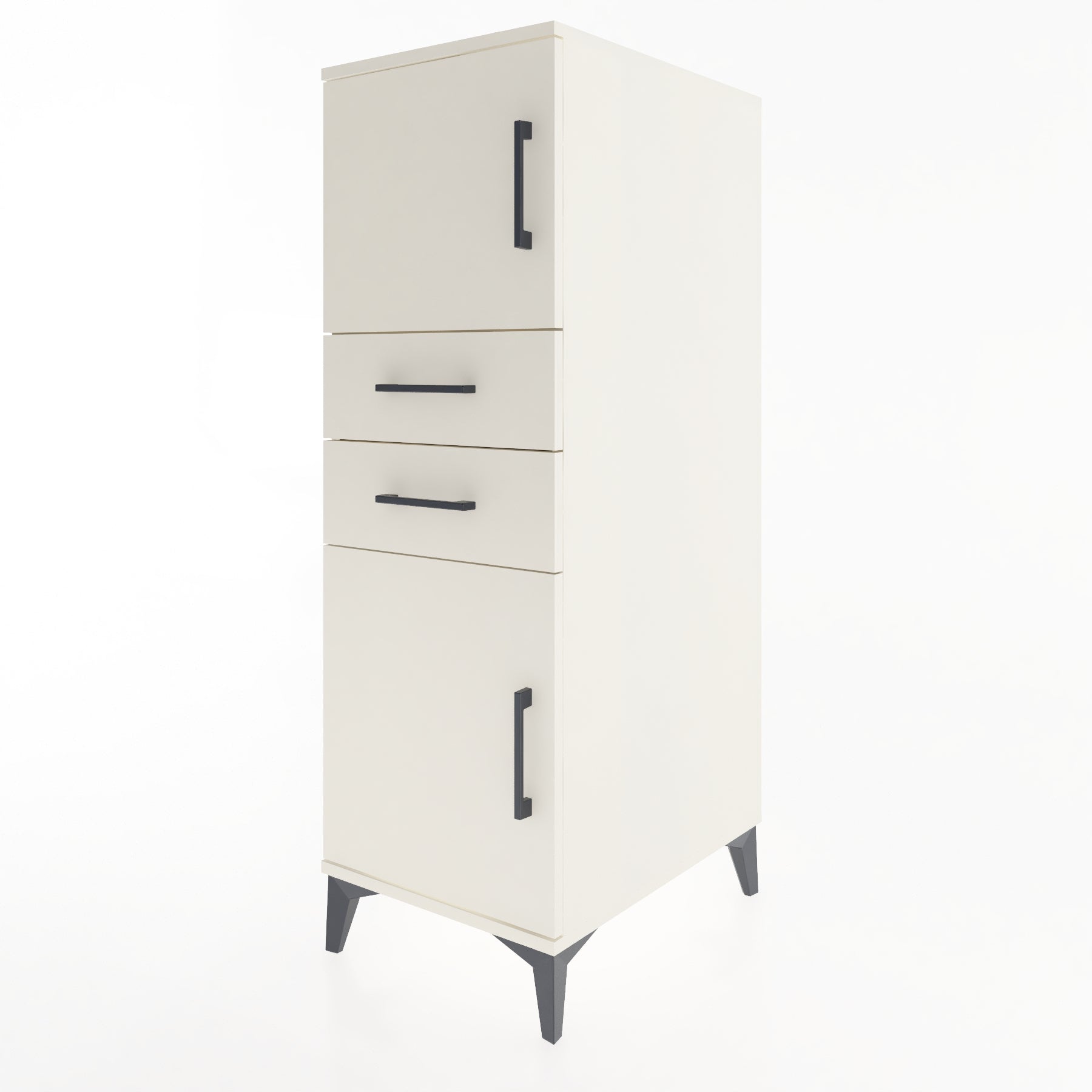 Woodntry Modular Cabinet Moonstone 44x59x122 cm with Doors and Drawers KC48-1