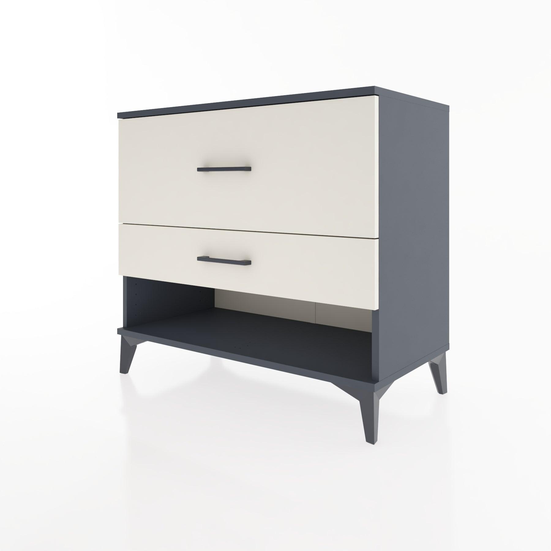 Woodntry Modüler Şifonyer Antrasit 88x44x68 cm Çekmeceli ve Raflı CR48-2