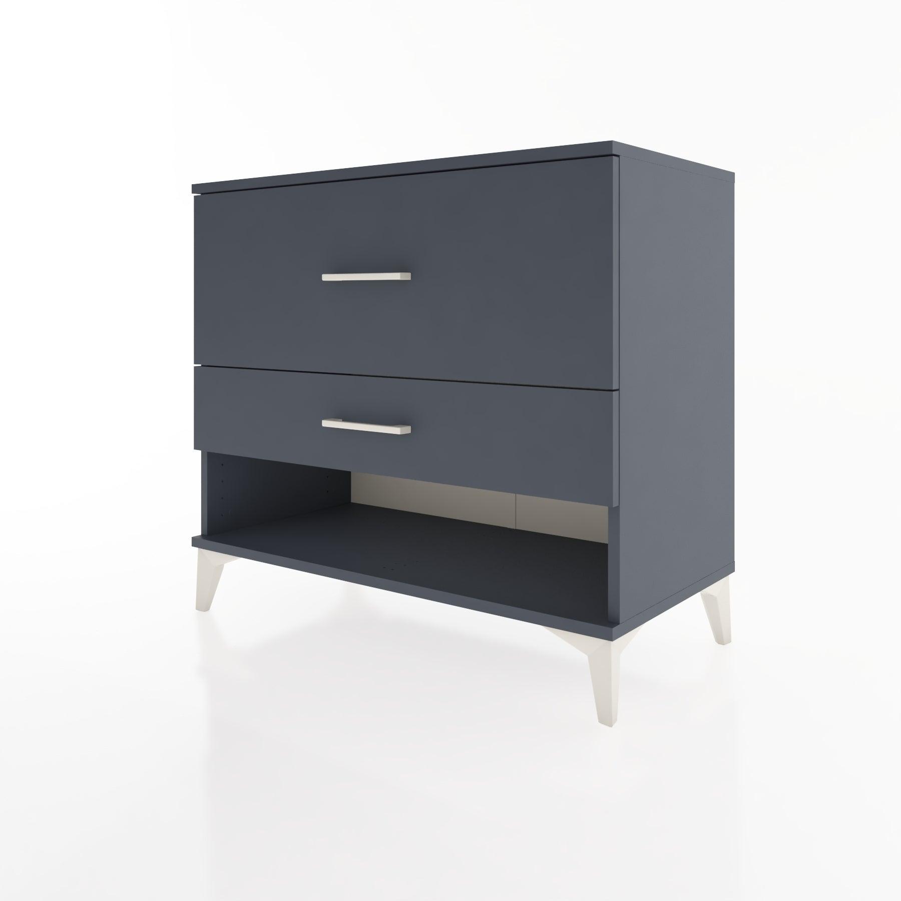 Woodntry Modüler Şifonyer Antrasit 88x44x68 cm Çekmeceli ve Raflı CR48-2