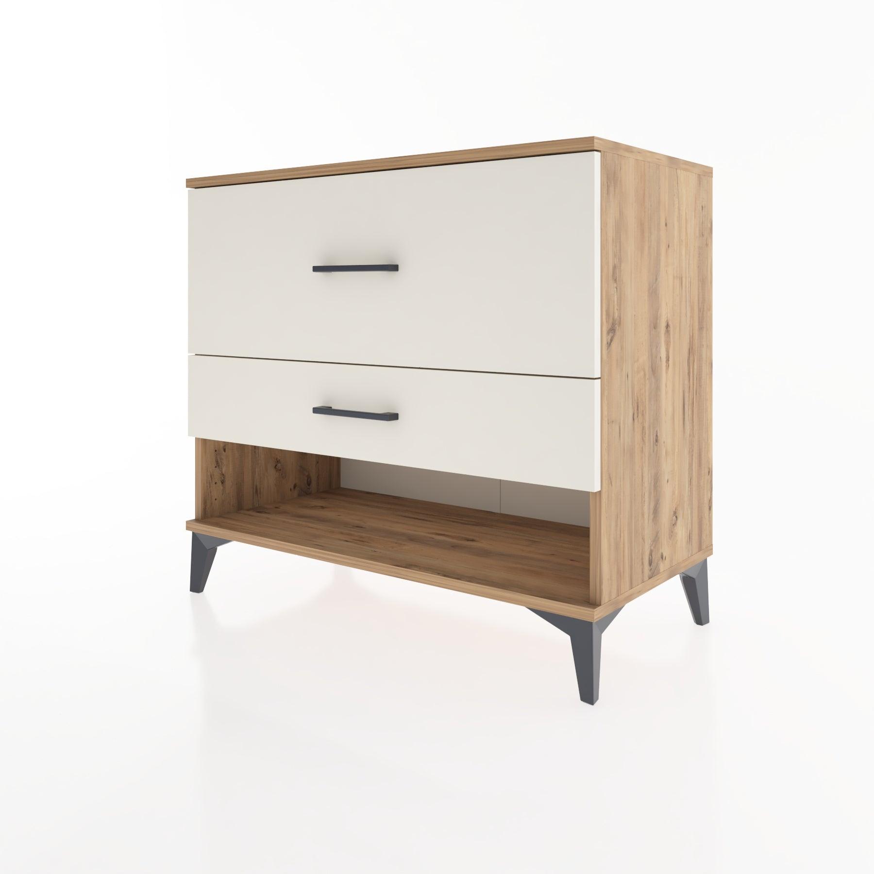 Woodntry Modüler Şifonyer Çam 88x44x68 cm Çekmeceli ve Raflı CR48-3