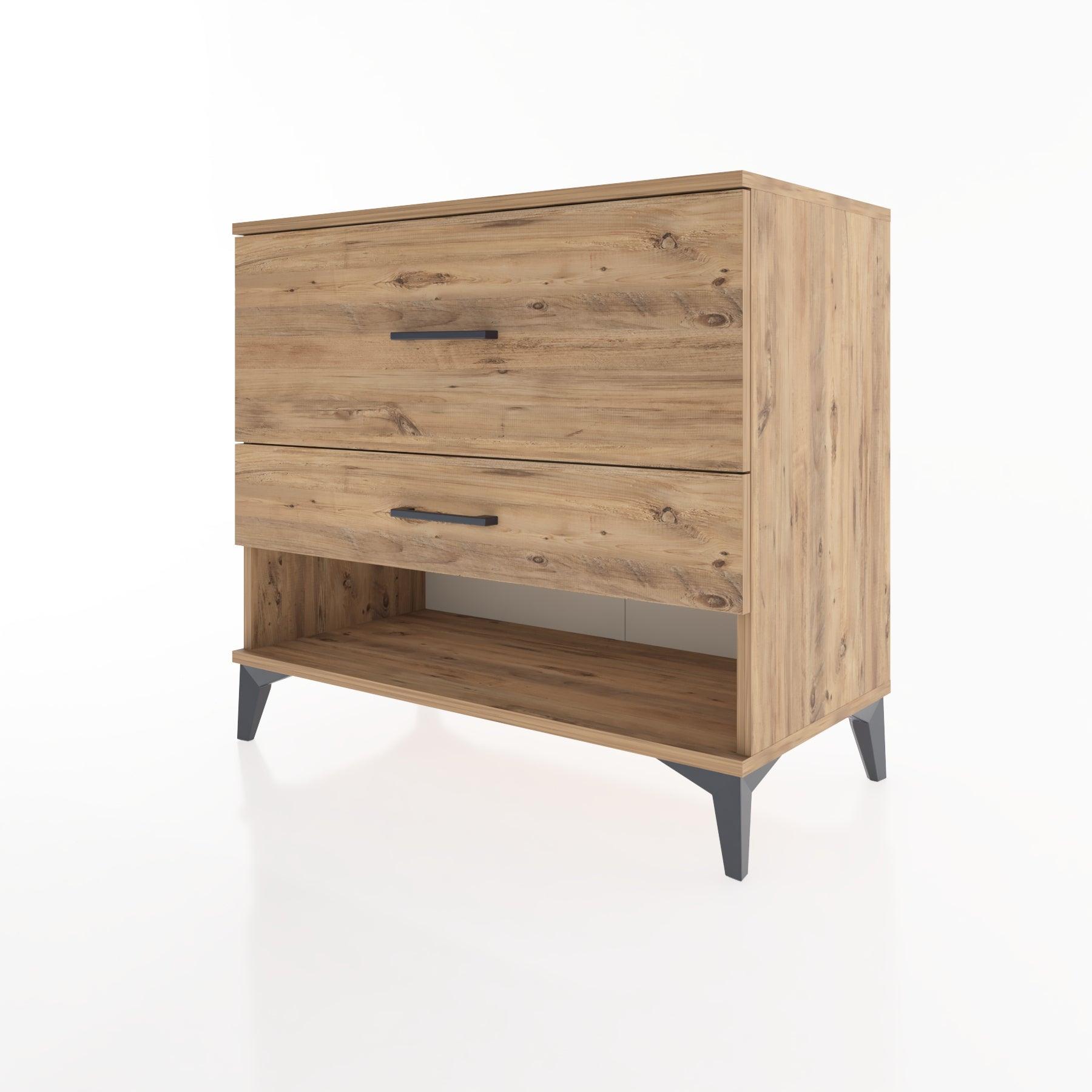 Woodntry Modüler Şifonyer Çam 88x44x68 cm Çekmeceli ve Raflı CR48-3