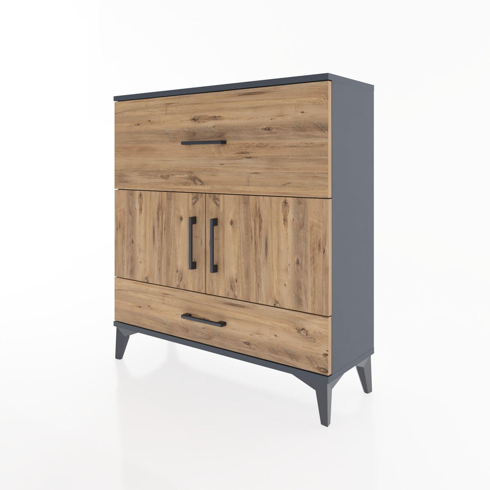 Woodntry Modular Dresser Anthracite 88x30x84 cm with Cover and Drawer KC49-2