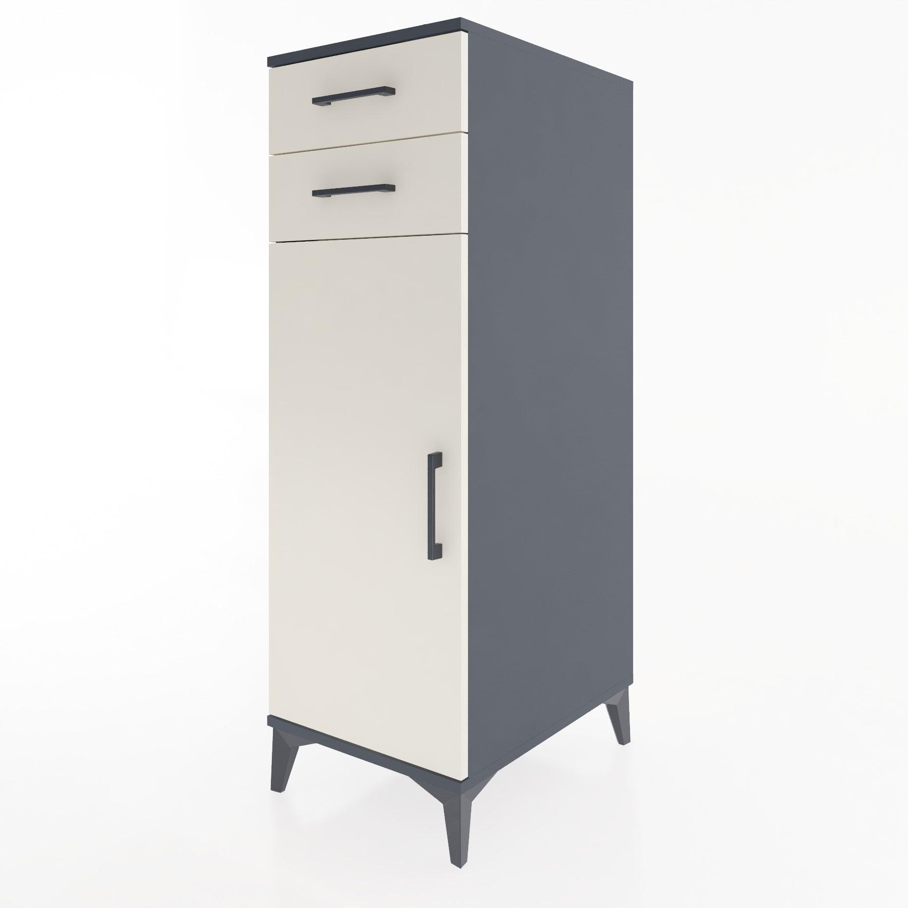 Woodntry Modular Cabinet Anthracite 44x30x122 cm with Doors and Drawers KC49-2