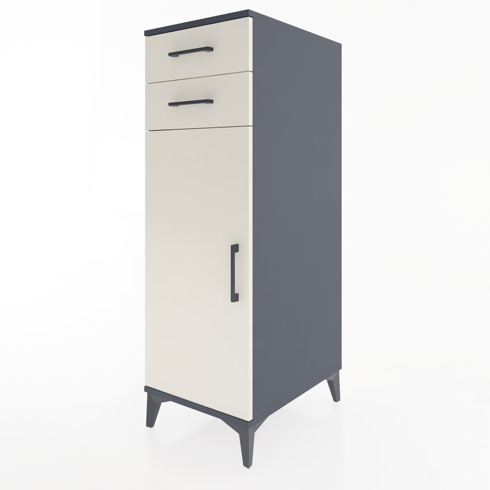 Woodntry Modular Cabinet Anthracite 44x59x122 cm with Doors and Drawers KC49-2