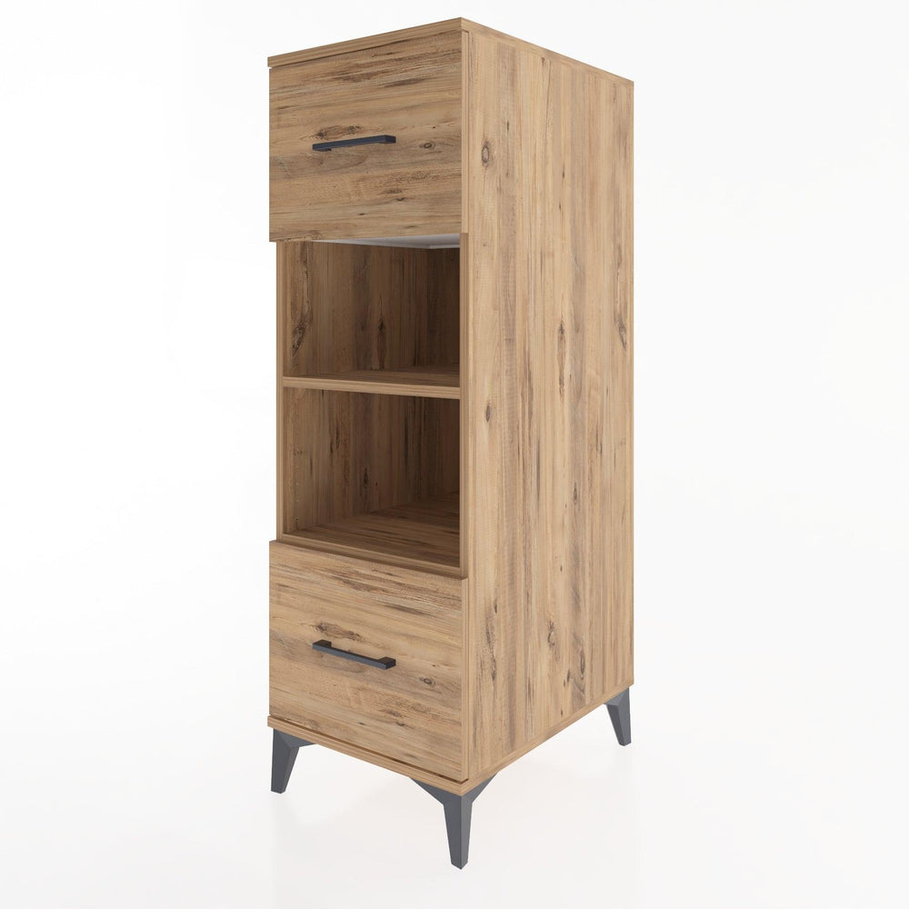 Woodntry Modüler Dolap Çam 44x30x122 cm Çekmeceli ve Raflı CR99-3