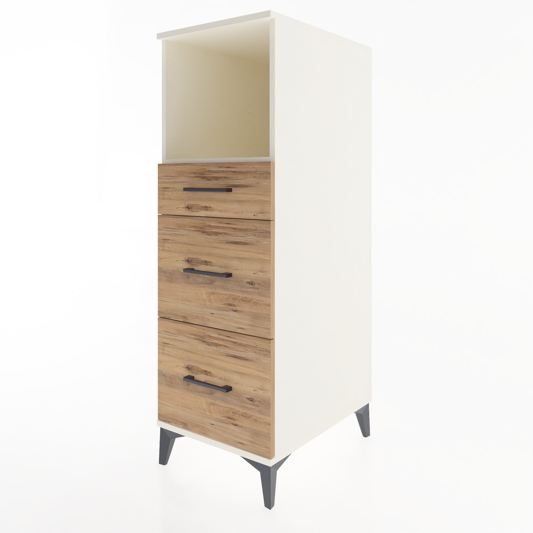 Woodntry Modular Cabinet Moonstone 44x59x122 cm with Drawers and Shelves CR100-1