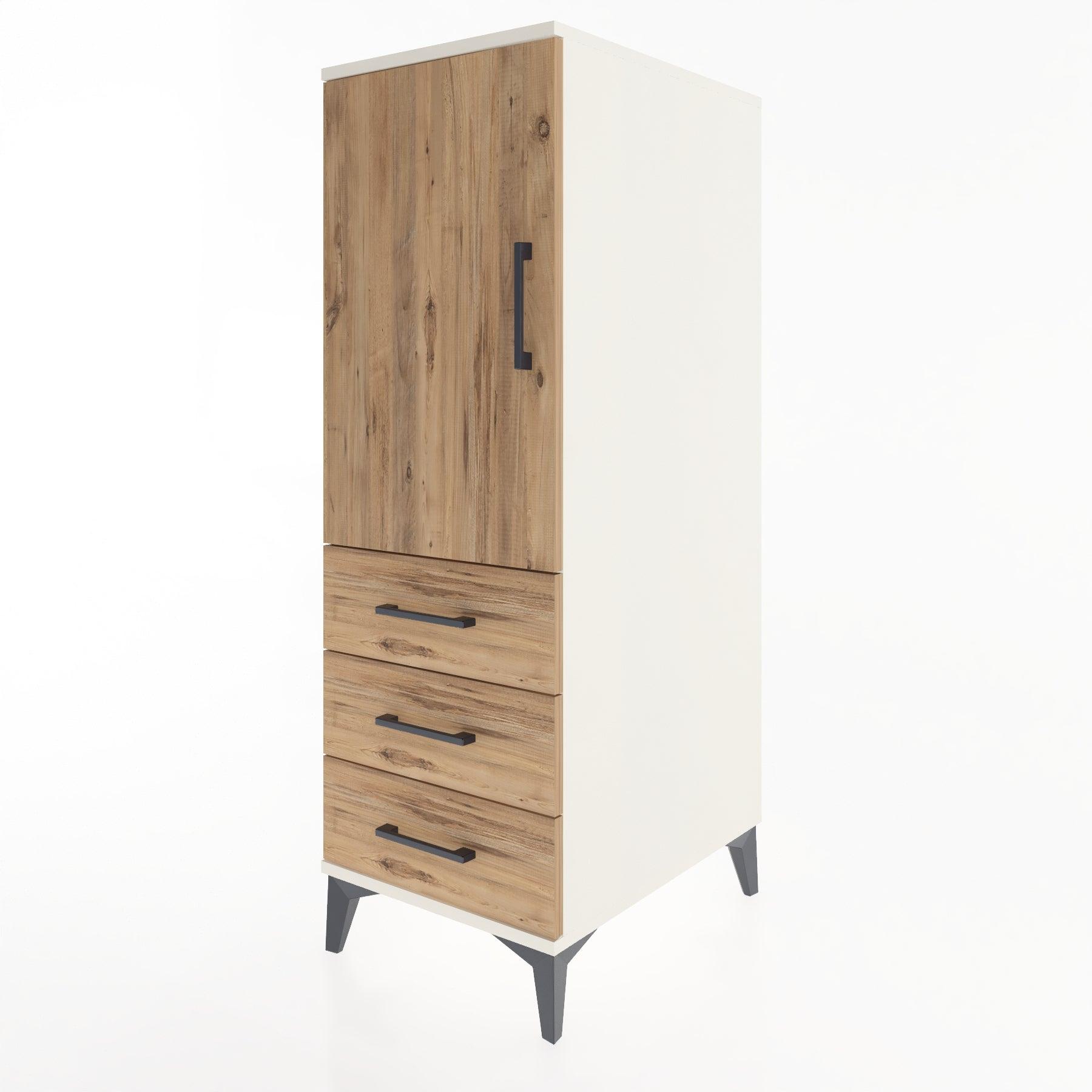 Woodntry Modular Cabinet Moonstone 44x59x122 cm with Doors and Drawers KC134-1