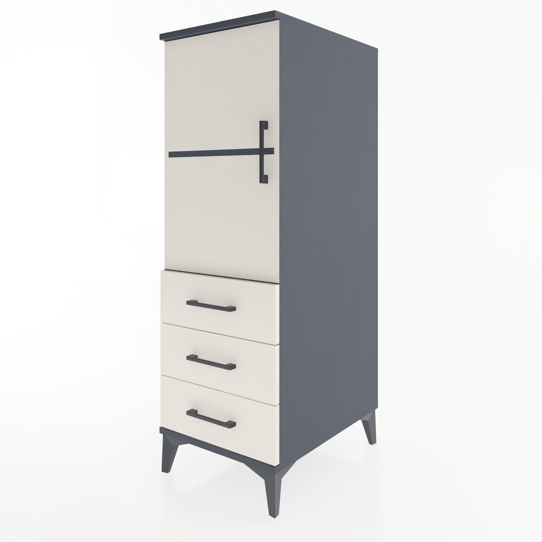 Woodntry Modular Cabinet Anthracite 44x30x122 cm with Doors and Drawers KC50-2