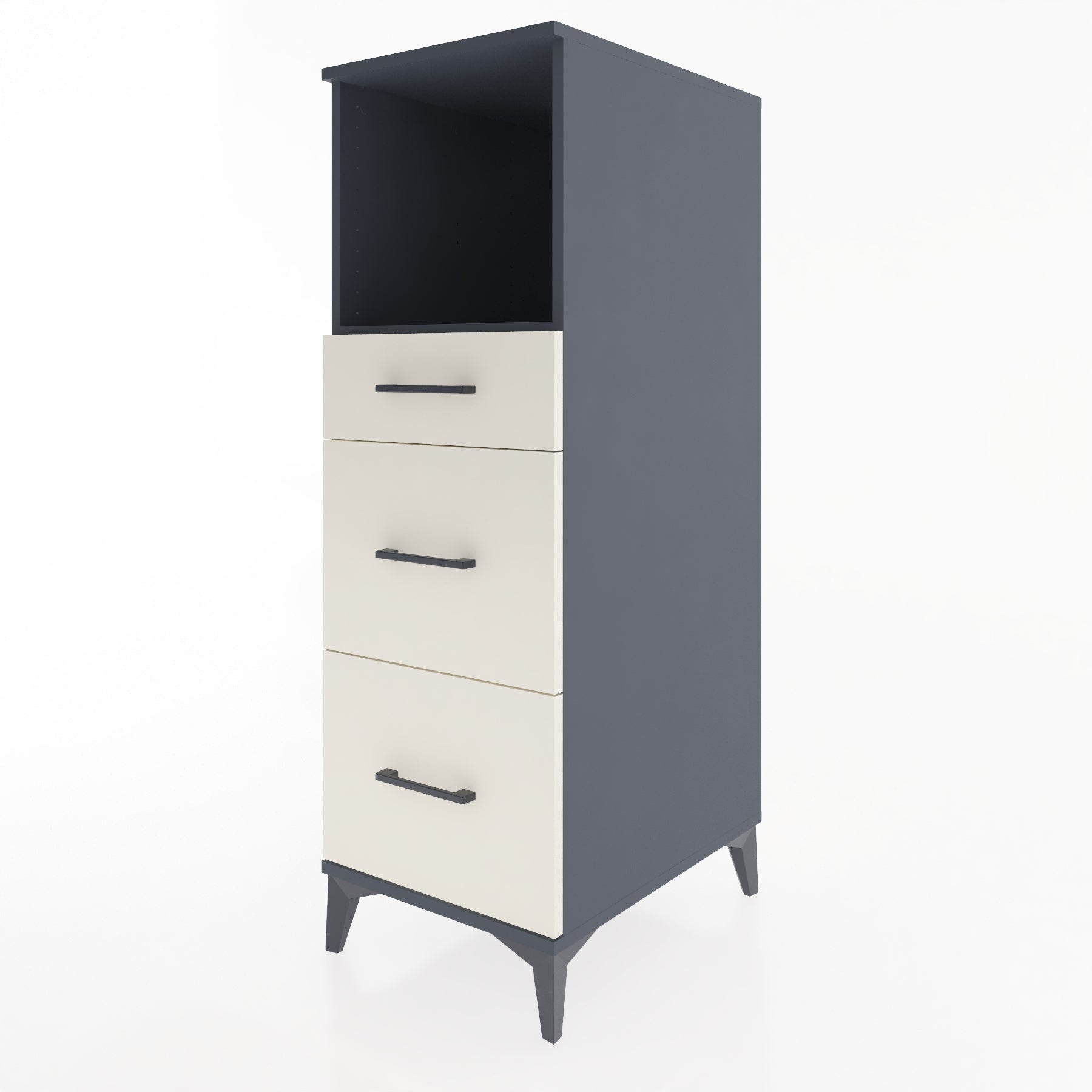 Woodntry Modular Cabinet Anthracite 44x59x122 cm with Drawers and Shelves CR100-2