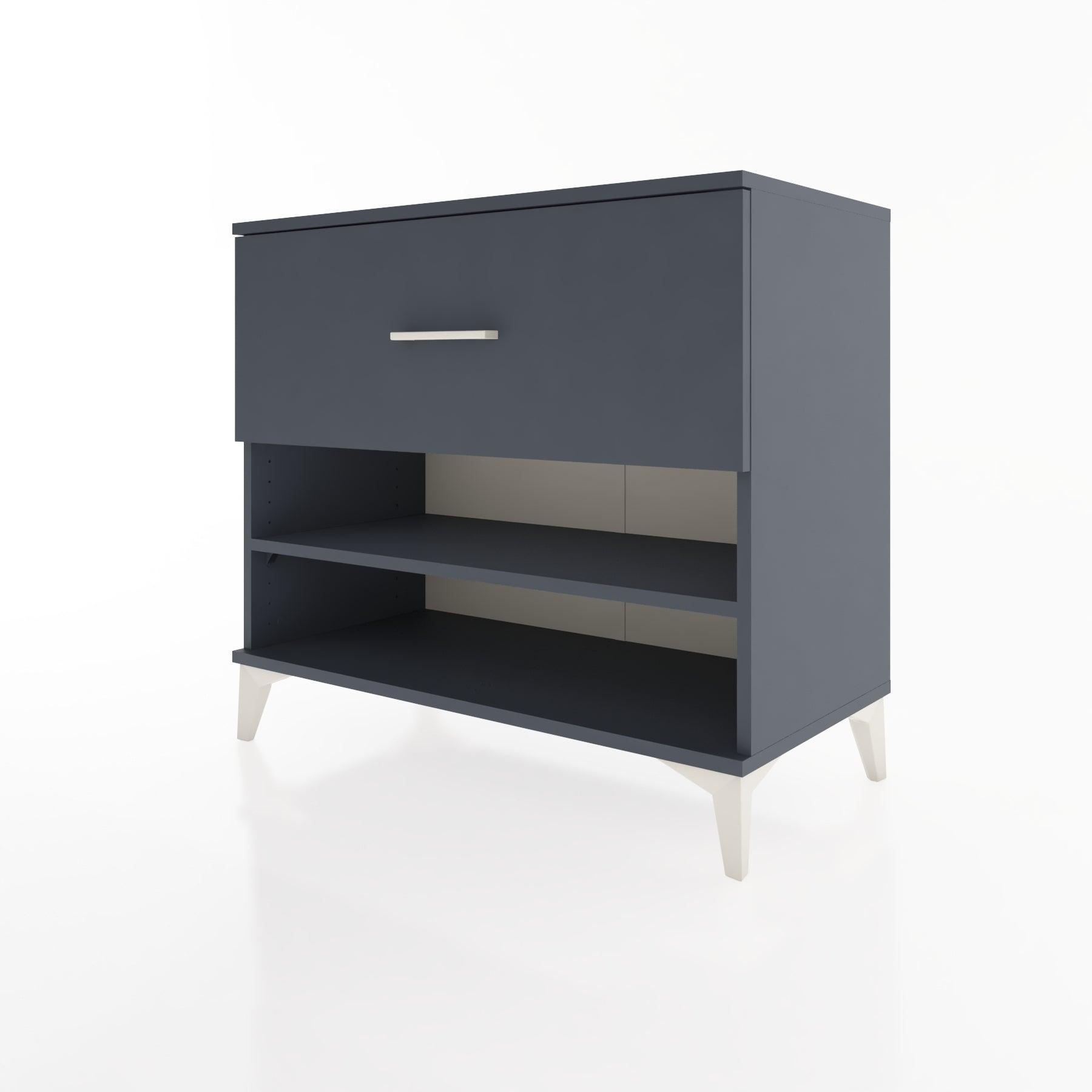 Woodntry Modüler Şifonyer Antrasit 88x44x68 cm Çekmeceli ve Raflı CR50-2