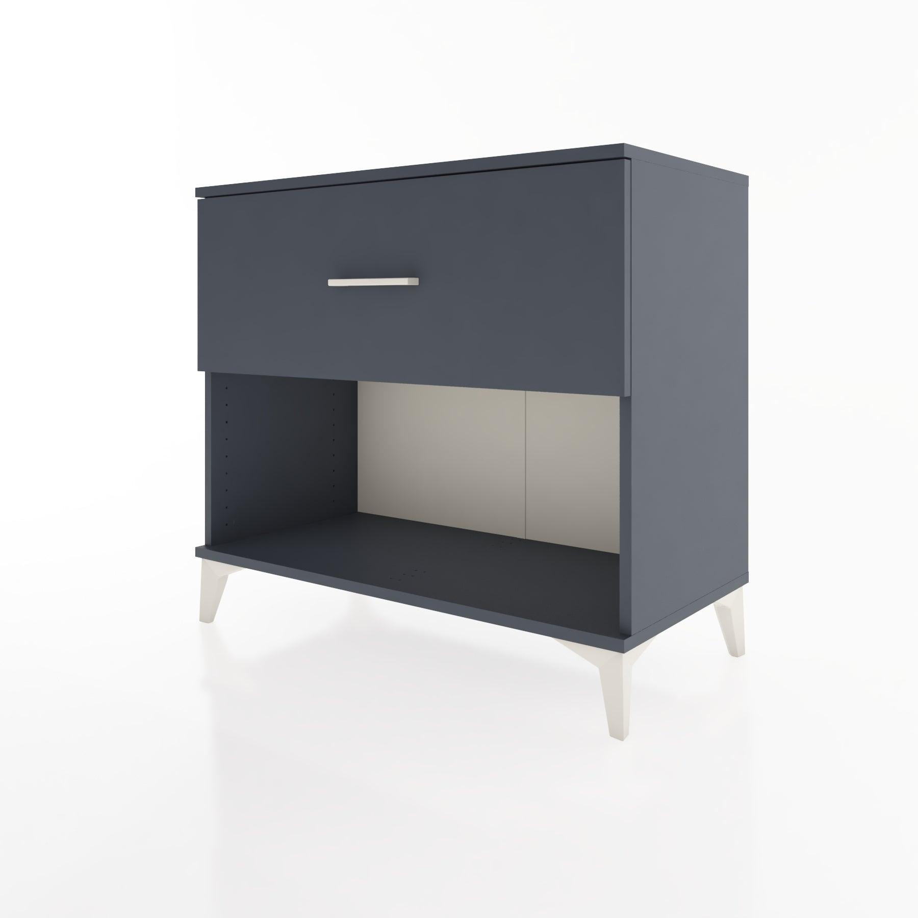 Woodntry Modüler Şifonyer Antrasit 88x44x68 cm Çekmeceli ve Raflı CR51-2