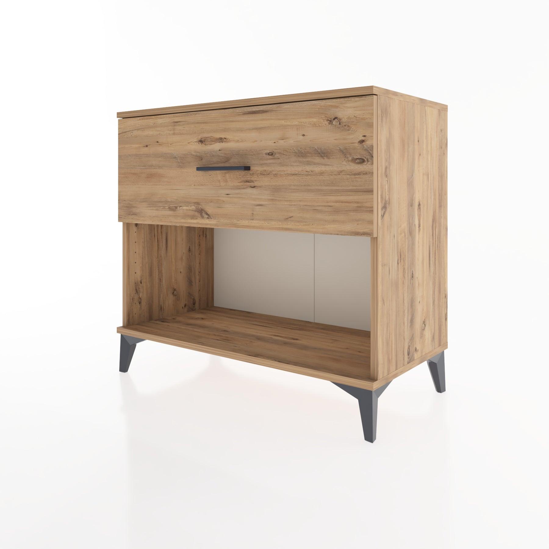 Woodntry Modüler Şifonyer Çam 88x44x68 cm Çekmeceli ve Raflı CR51-3