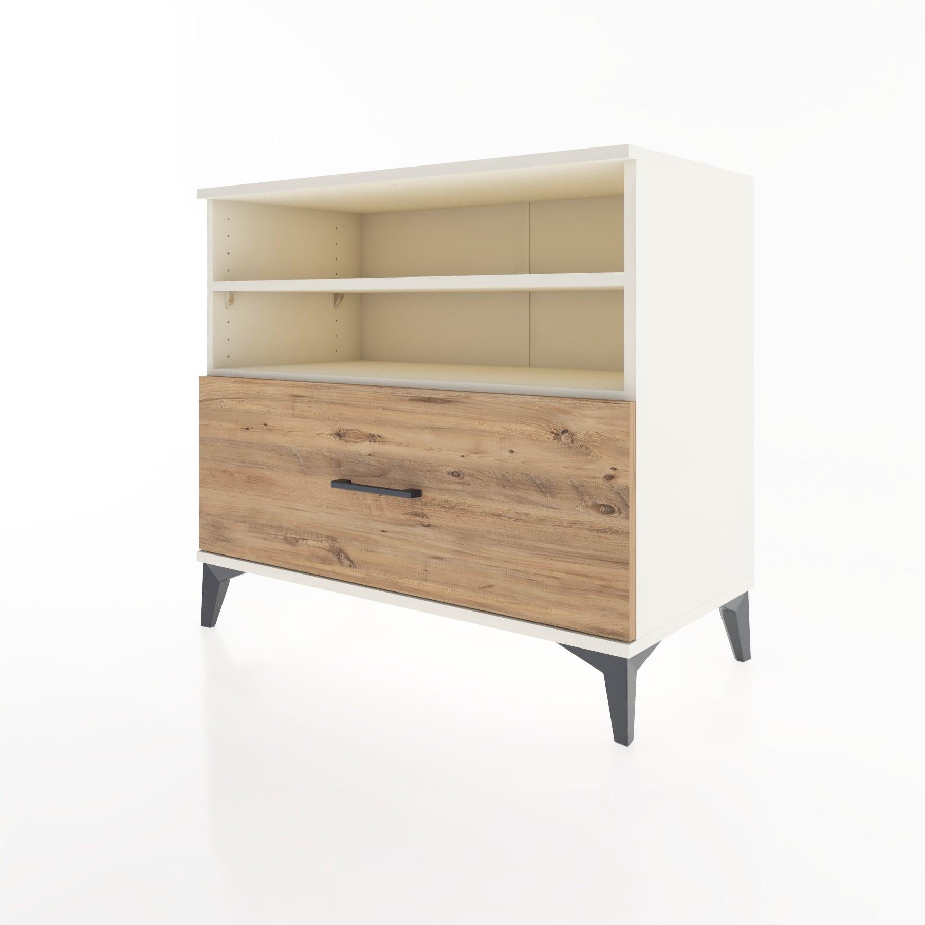Woodntry Modüler Şifonyer Aytaşı 88x44x68 cm Çekmeceli ve Raflı CR52-1