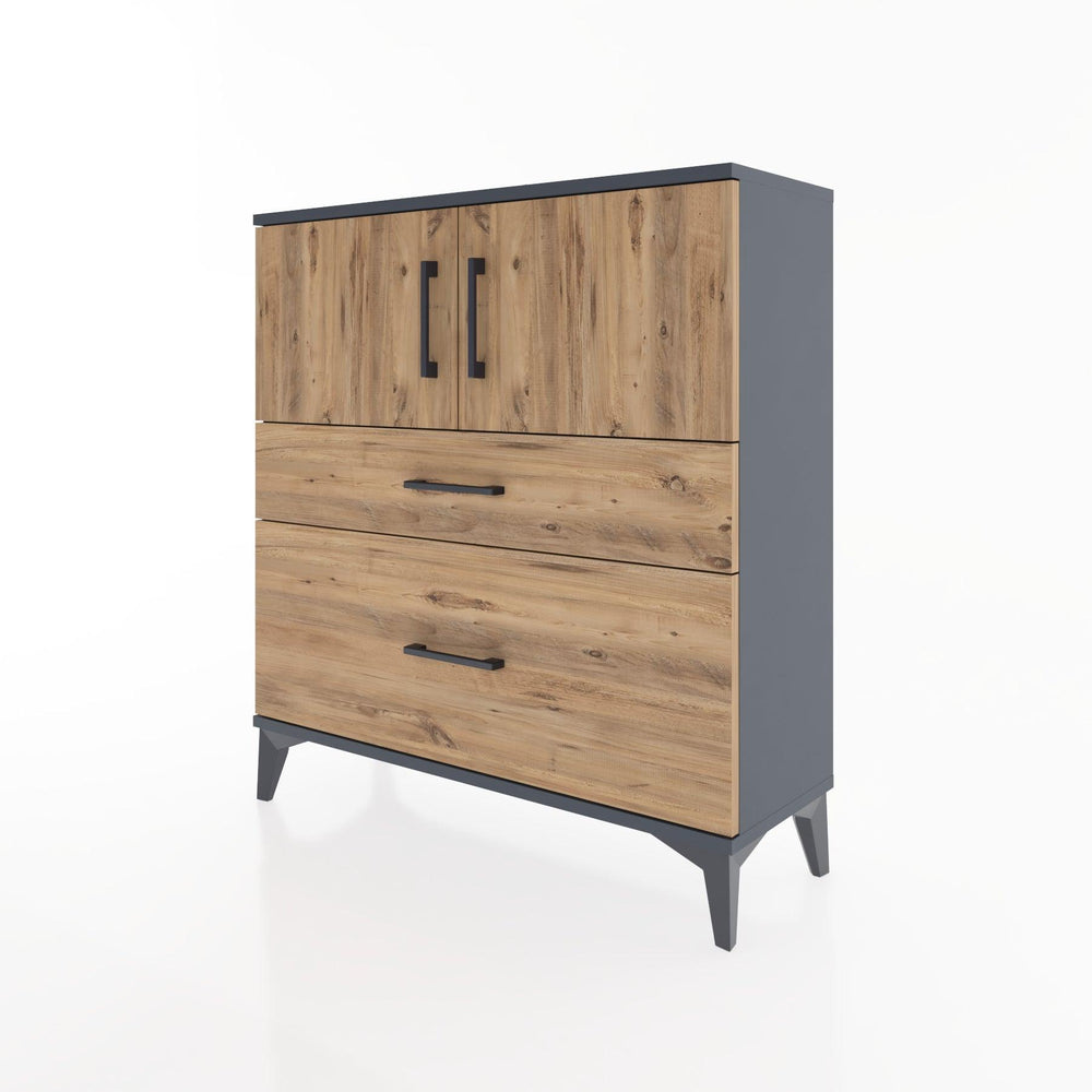 Woodntry Modular Dresser Anthracite 88x30x84 cm with Cover and Drawer KC53-2