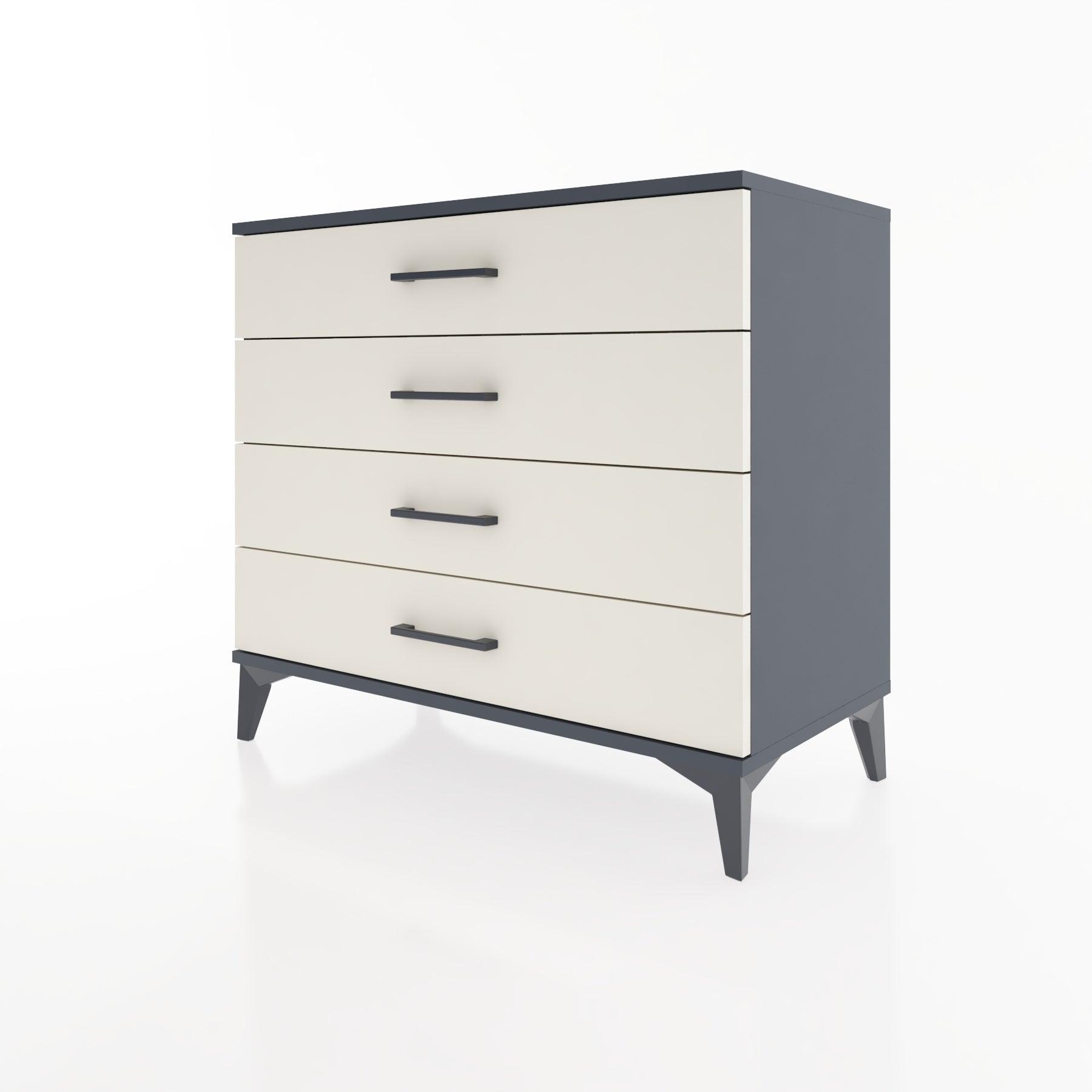 Woodntry Modüler Şifonyer Antrasit 88x44x68 cm Çekmeceli C54-2