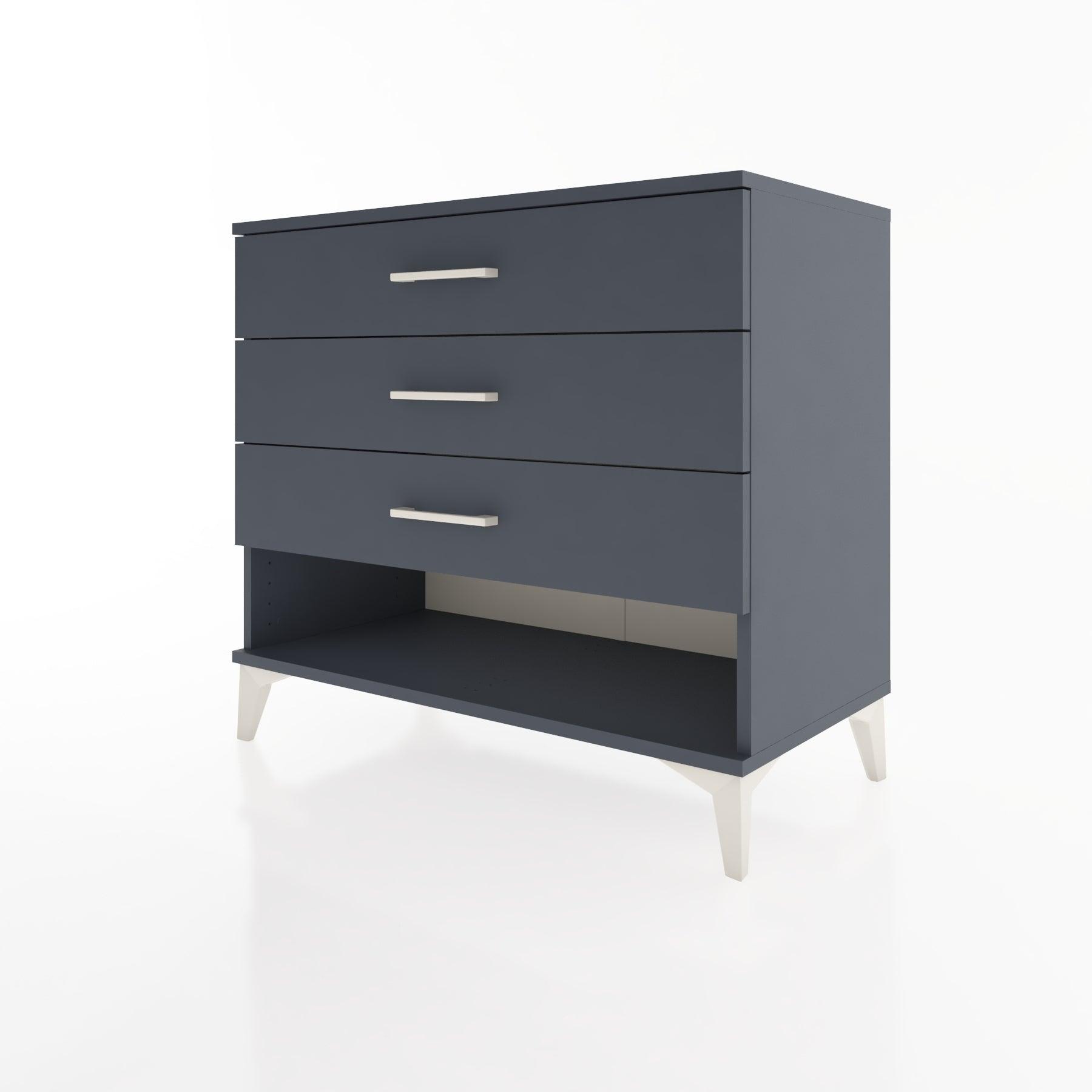 Woodntry Modüler Şifonyer Antrasit 88x44x68 cm Çekmeceli ve Raflı CR55-2
