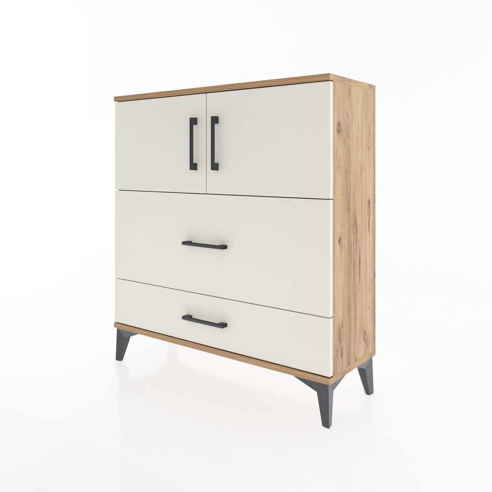 Woodntry Modüler Şifonyer Çam 88x30x84 cm Kapaklı ve Çekmeceli KC55-3