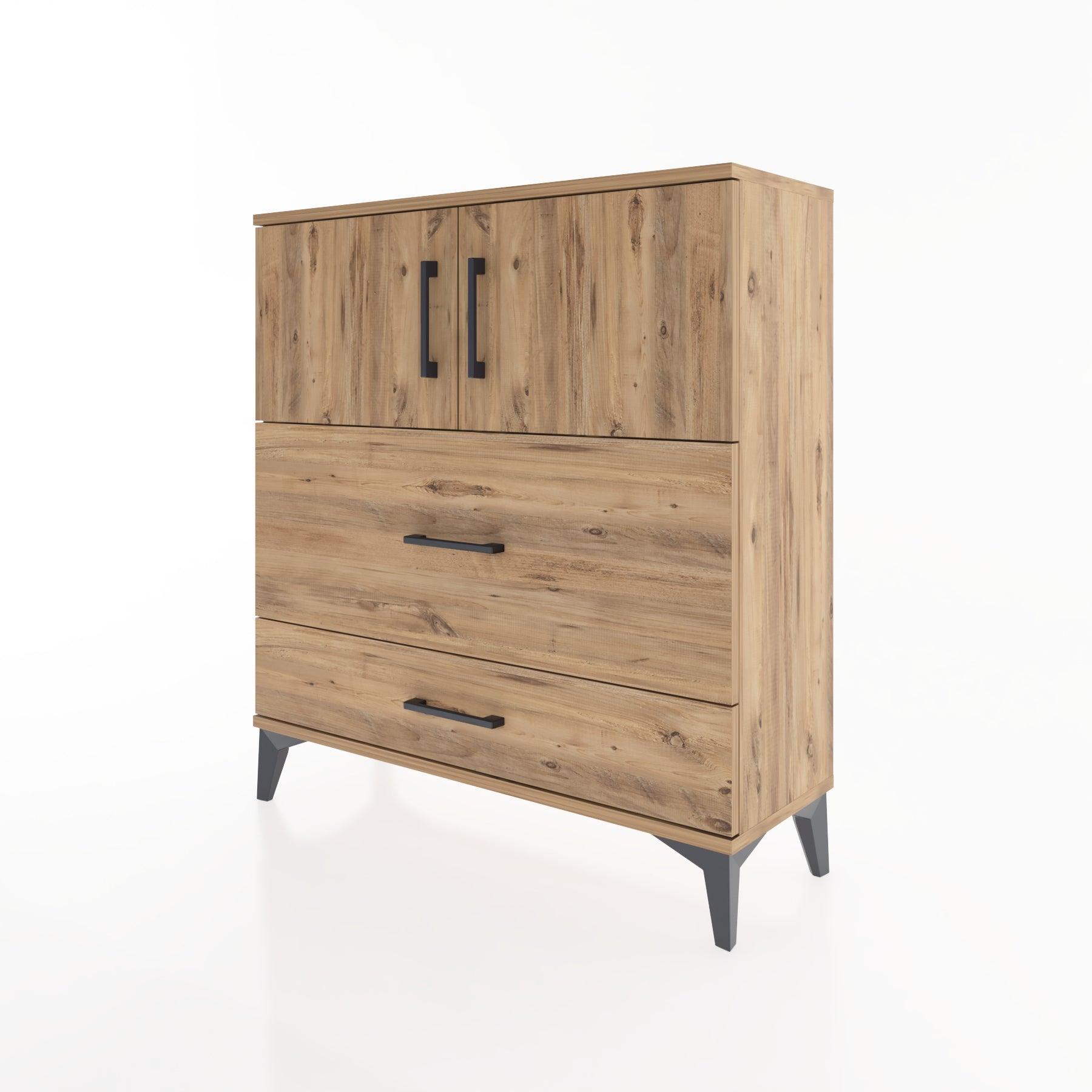Woodntry Modular Dresser Pine 88x30x84 cm with Cover and Drawer KC55-3
