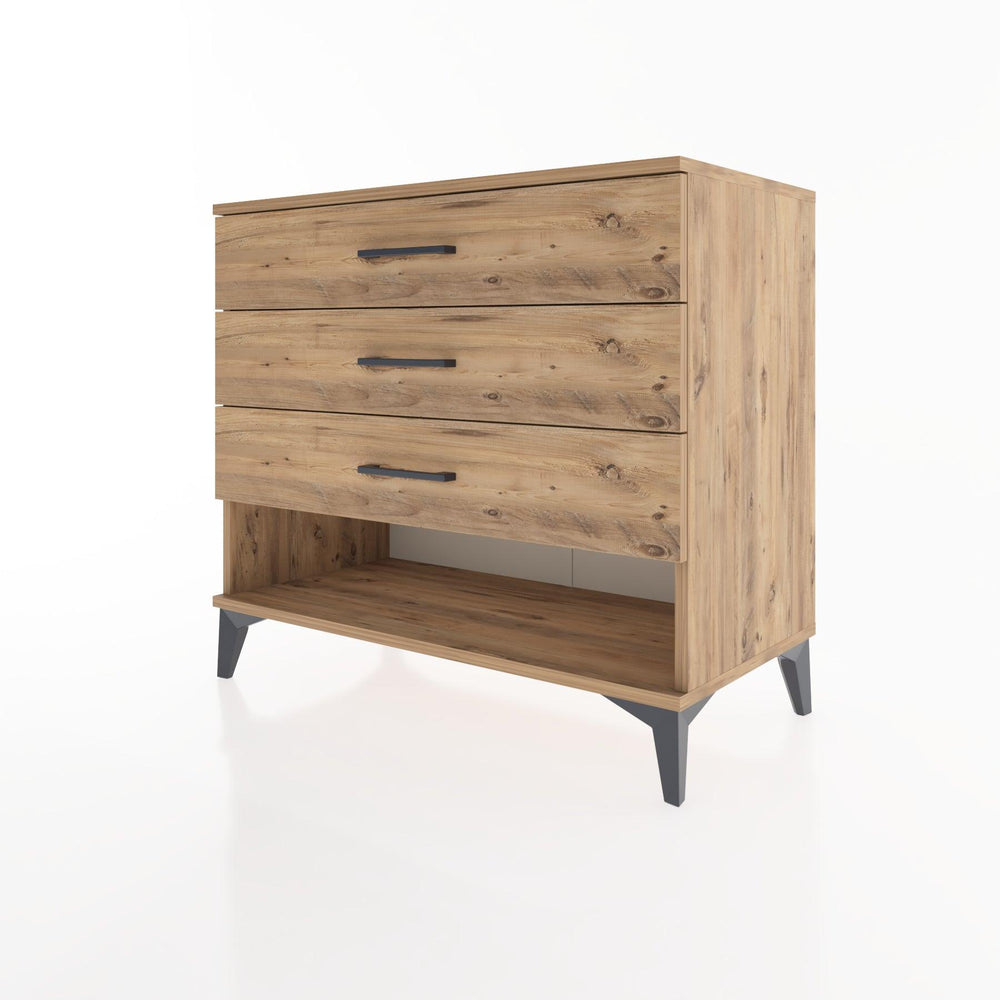 Woodntry Modüler Şifonyer Çam 88x44x68 cm Çekmeceli ve Raflı CR55-3