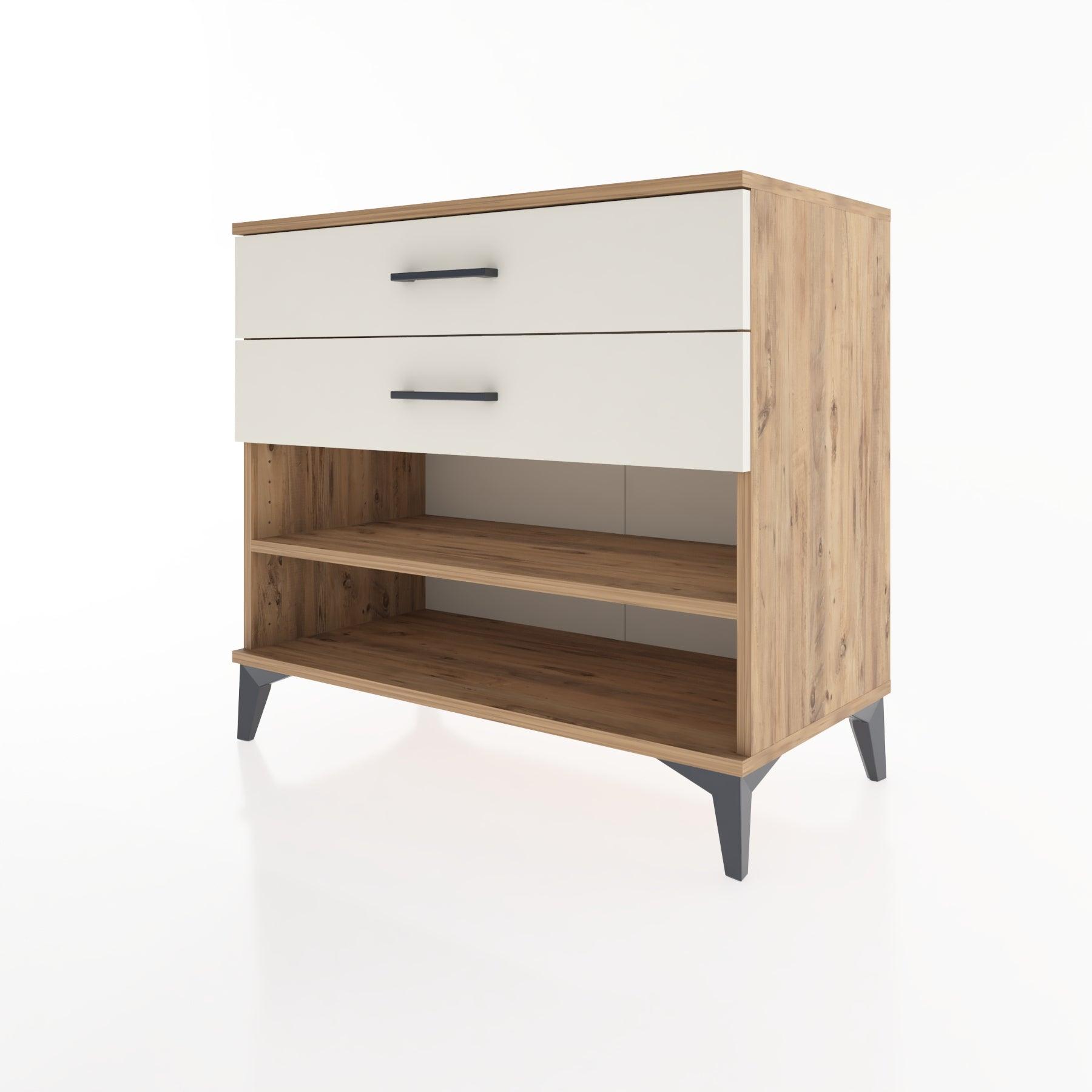 Woodntry Modüler Şifonyer Çam 88x44x68 cm Çekmeceli ve Raflı CR56-3