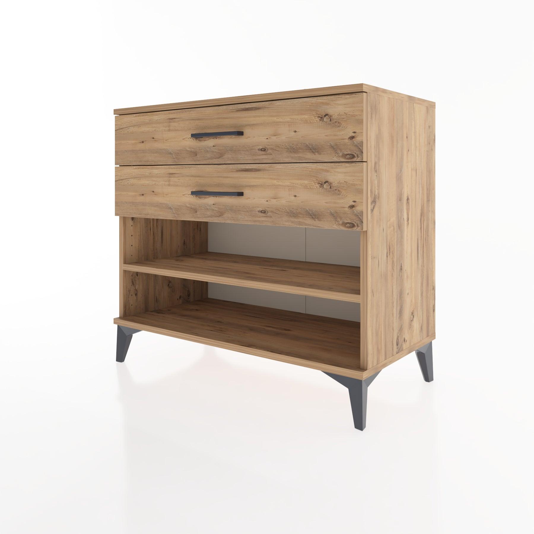 Woodntry Modüler Şifonyer Çam 88x44x68 cm Çekmeceli ve Raflı CR56-3