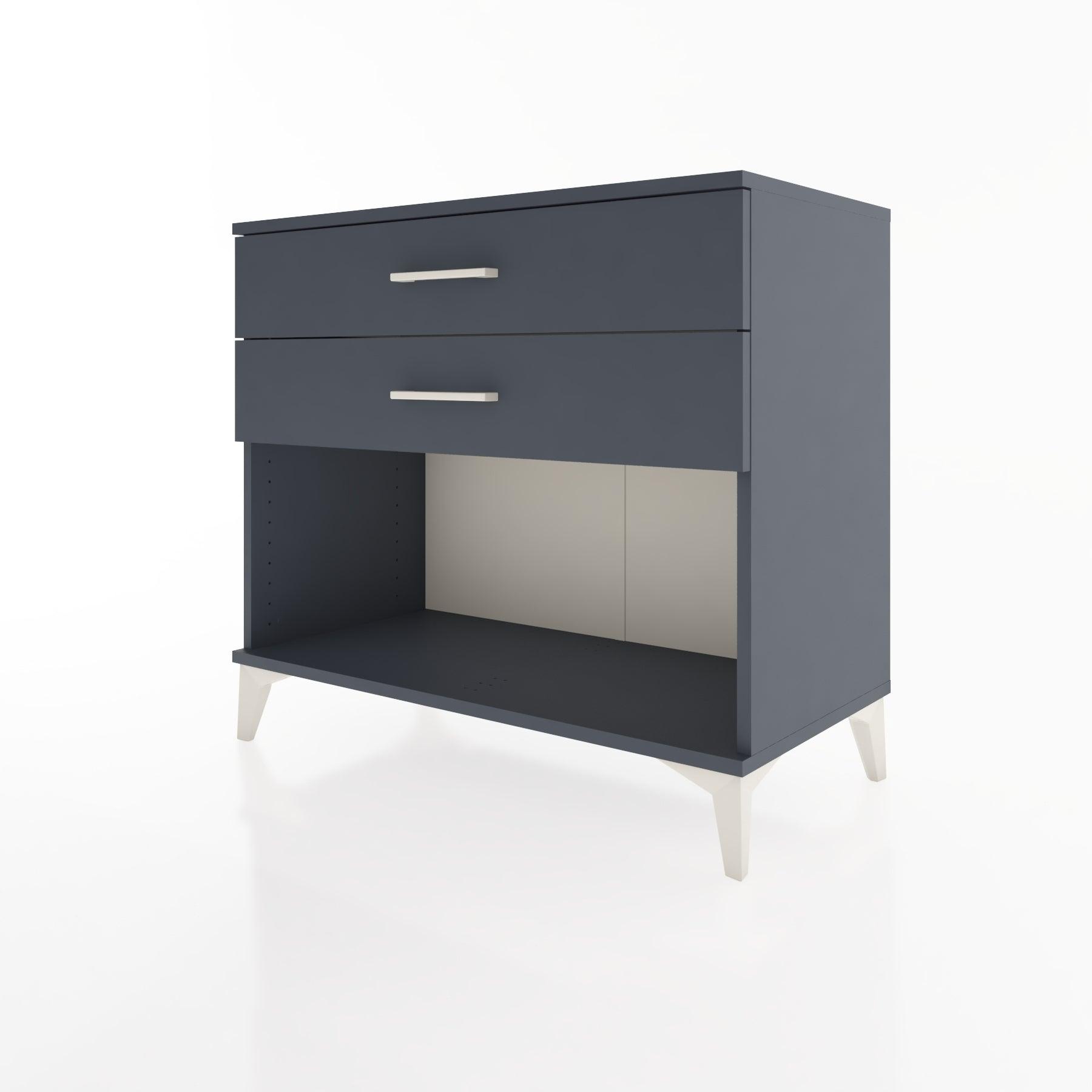 Woodntry Modüler Şifonyer Antrasit 88x44x68 cm Çekmeceli ve Raflı CR57-2