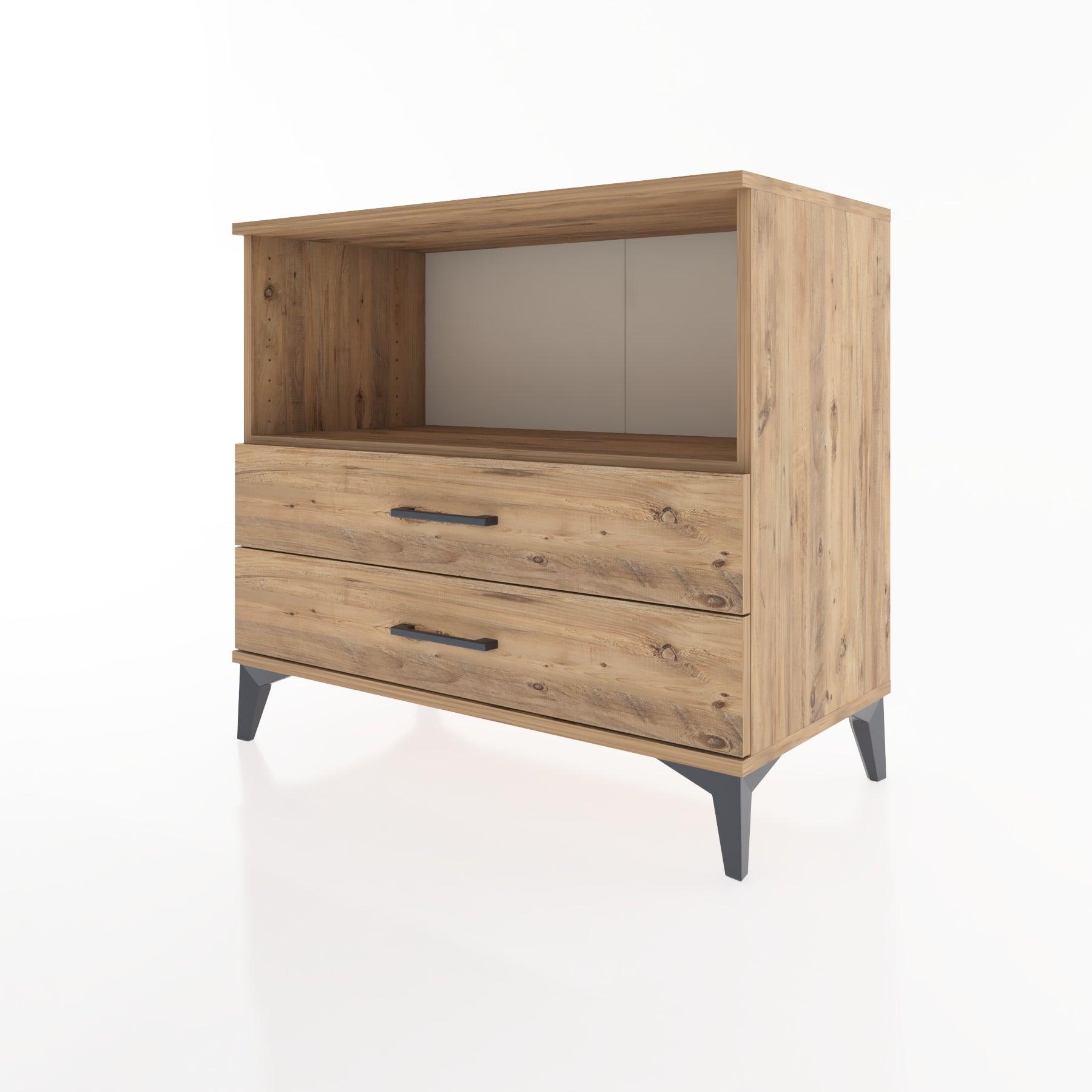 Woodntry Modüler Şifonyer Çam 88x44x68 cm Çekmeceli ve Raflı CR59-3