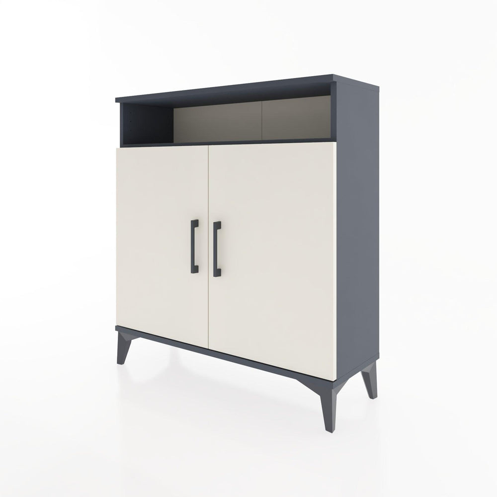 Woodntry Modüler Şifonyer Antrasit 88x30x84 cm Kapaklı ve Raflı KR61-2