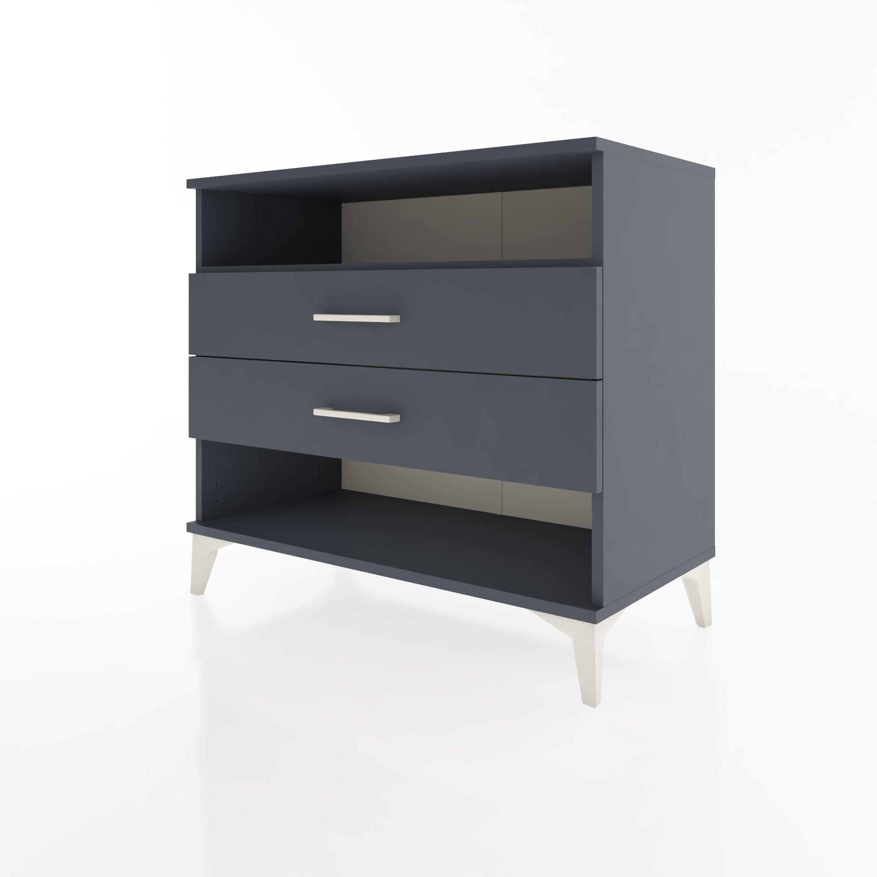 Woodntry Modüler Şifonyer Antrasit 88x44x68 cm Çekmeceli ve Raflı CR61-2