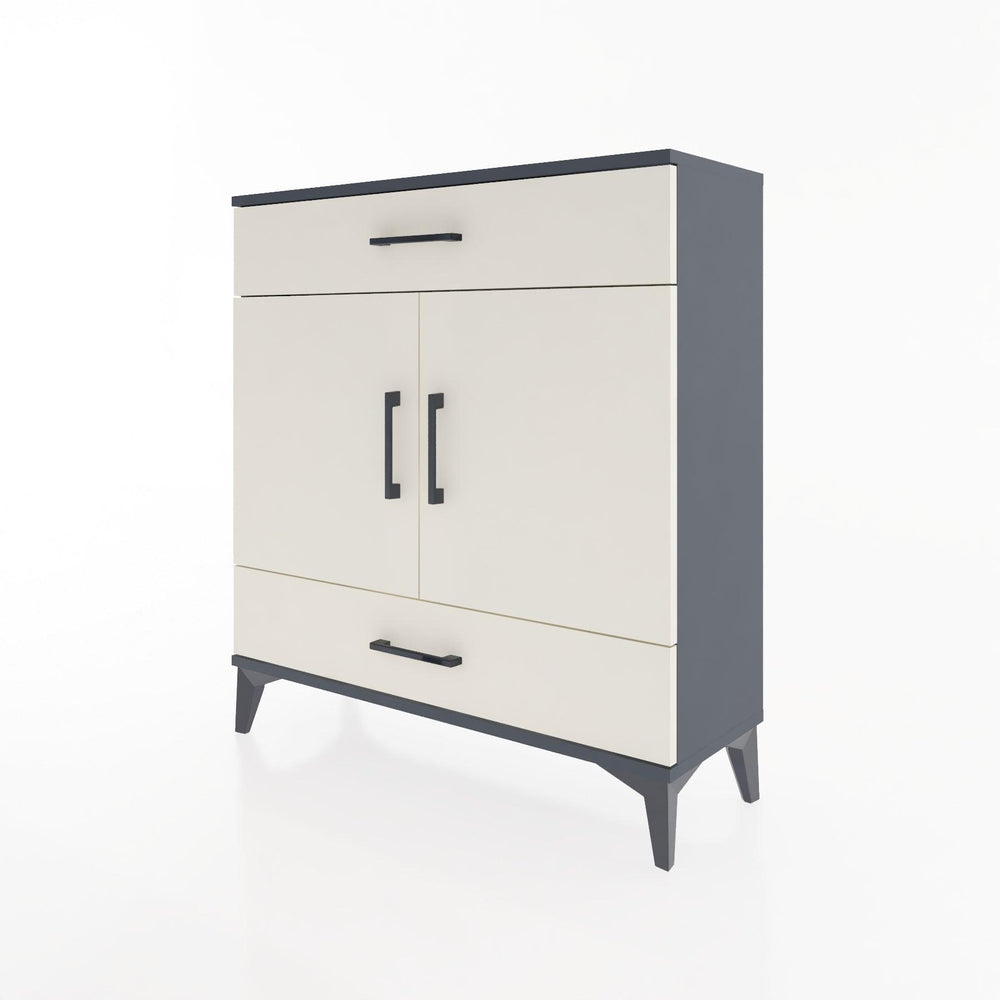 Woodntry Modüler Şifonyer Antrasit 88x30x84 cm Kapaklı ve Çekmeceli KC64-2