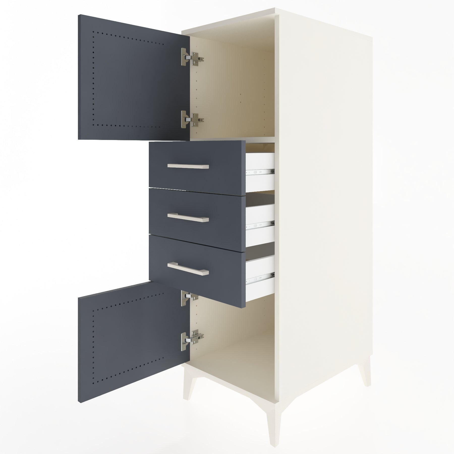 Woodntry Modüler Dolap Aytaşı 44x59x122 cm Kapaklı ve Çekmeceli KC51-1